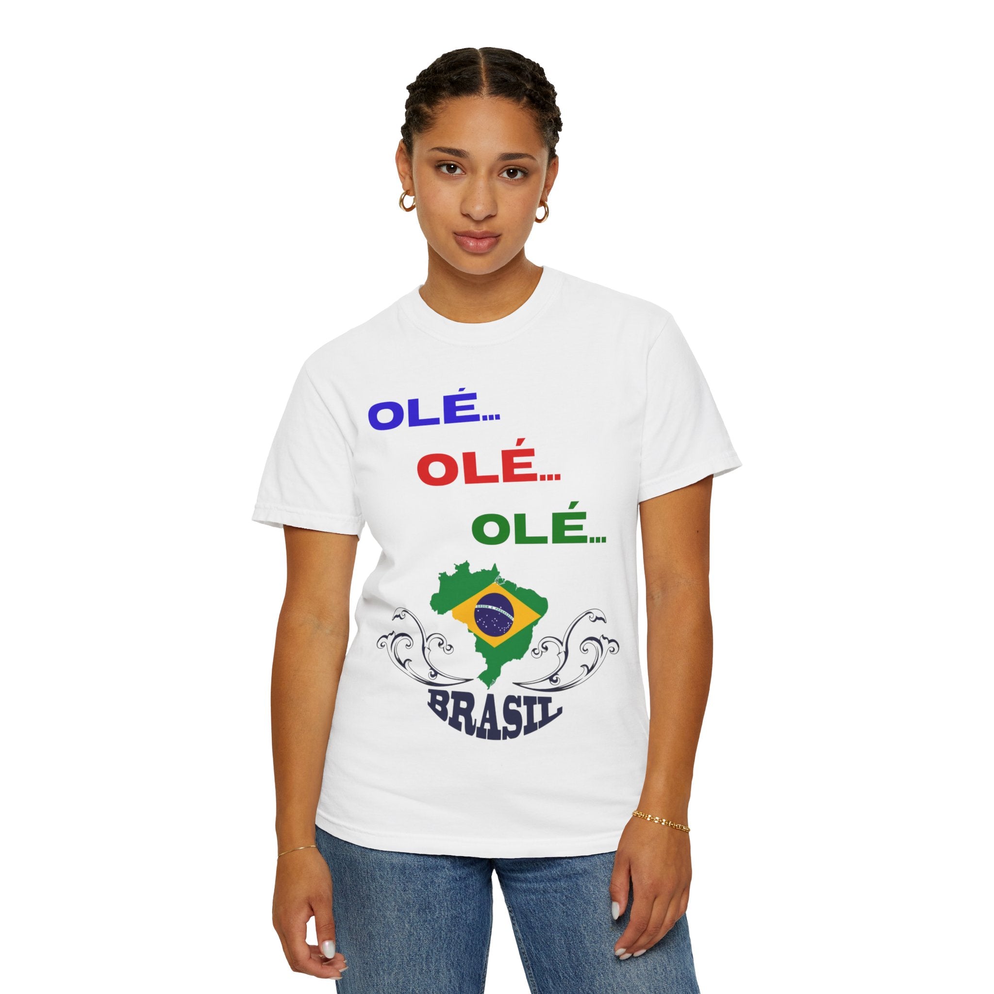 Brazil Olé World Cup 2026 T-Shirt — Brazil Flag Map Soccer Fan Tee