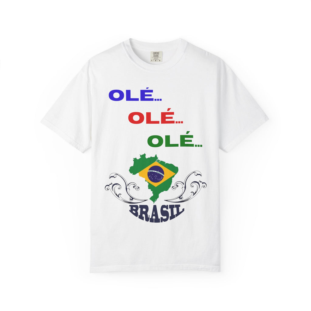 Brazil Olé World Cup 2026 T-Shirt — Brazil Flag Map Soccer Fan Tee