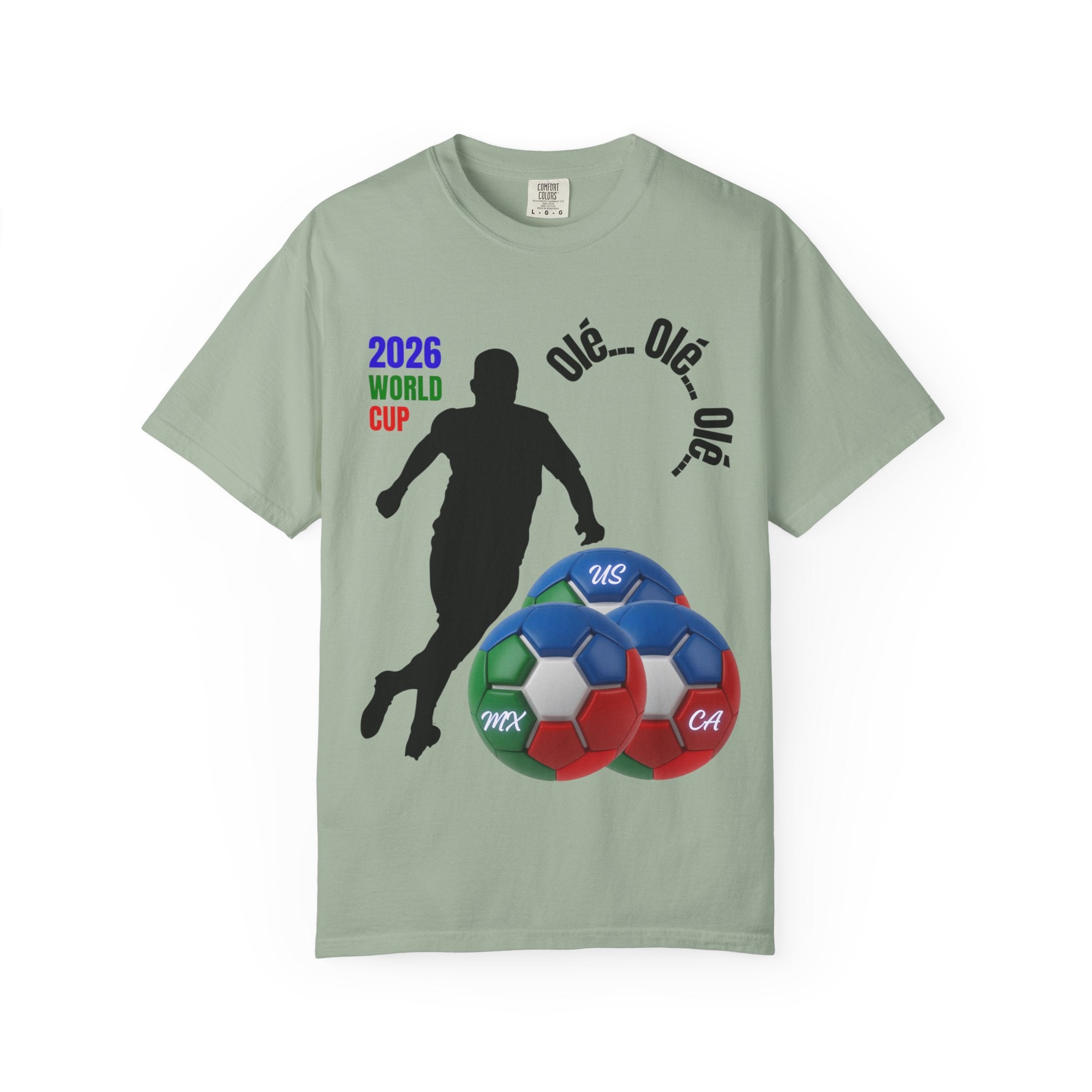 2026 World Cup Soccer T-Shirt — 'Olé Olé Olé' Fan Tee with Player Silhouette