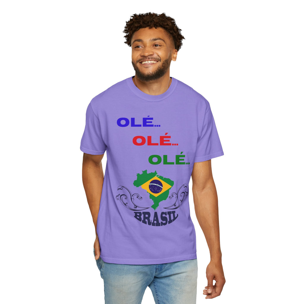 Brazil Olé World Cup 2026 T-Shirt — Brazil Flag Map Soccer Fan Tee