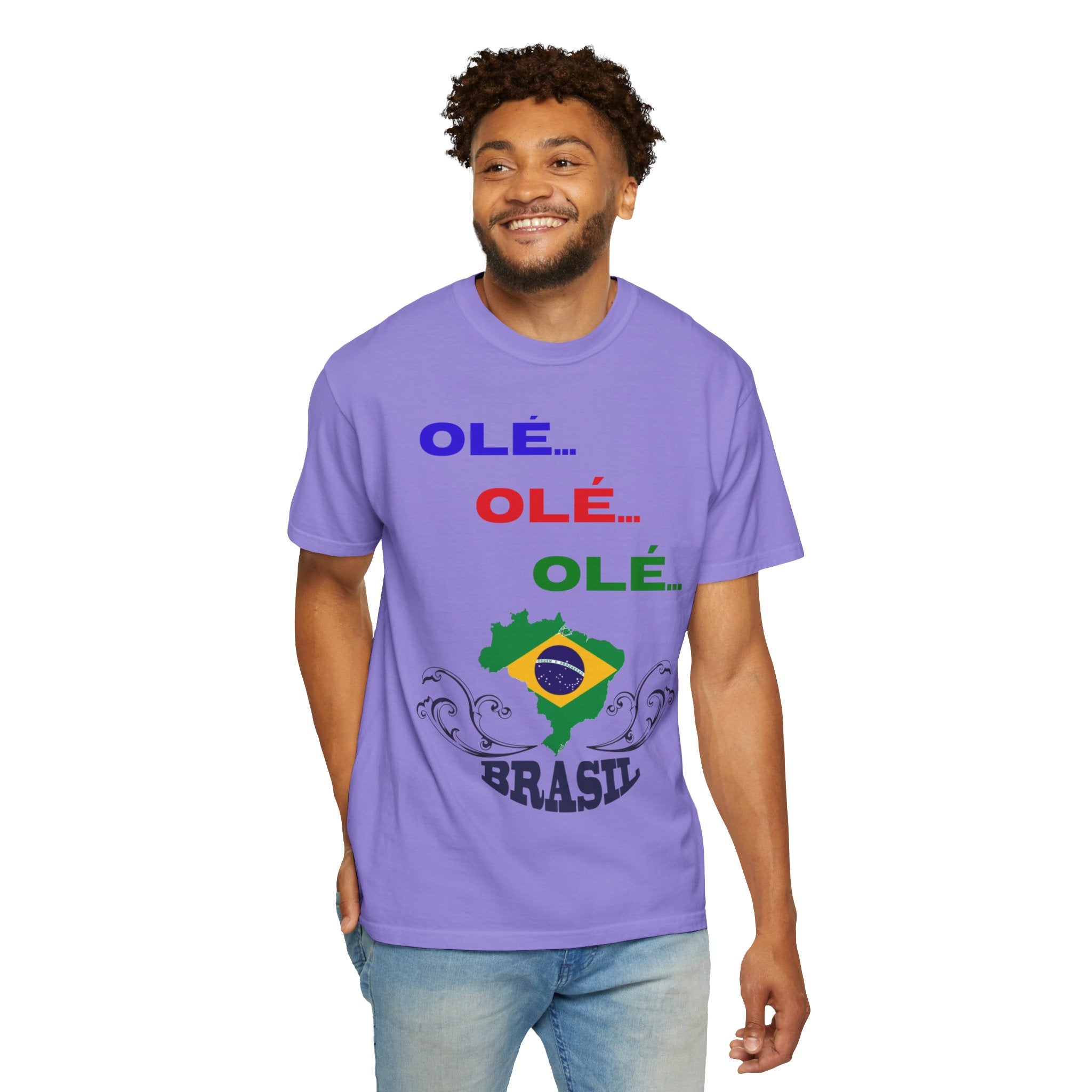 Brazil Olé World Cup 2026 T-Shirt — Brazil Flag Map Soccer Fan Tee