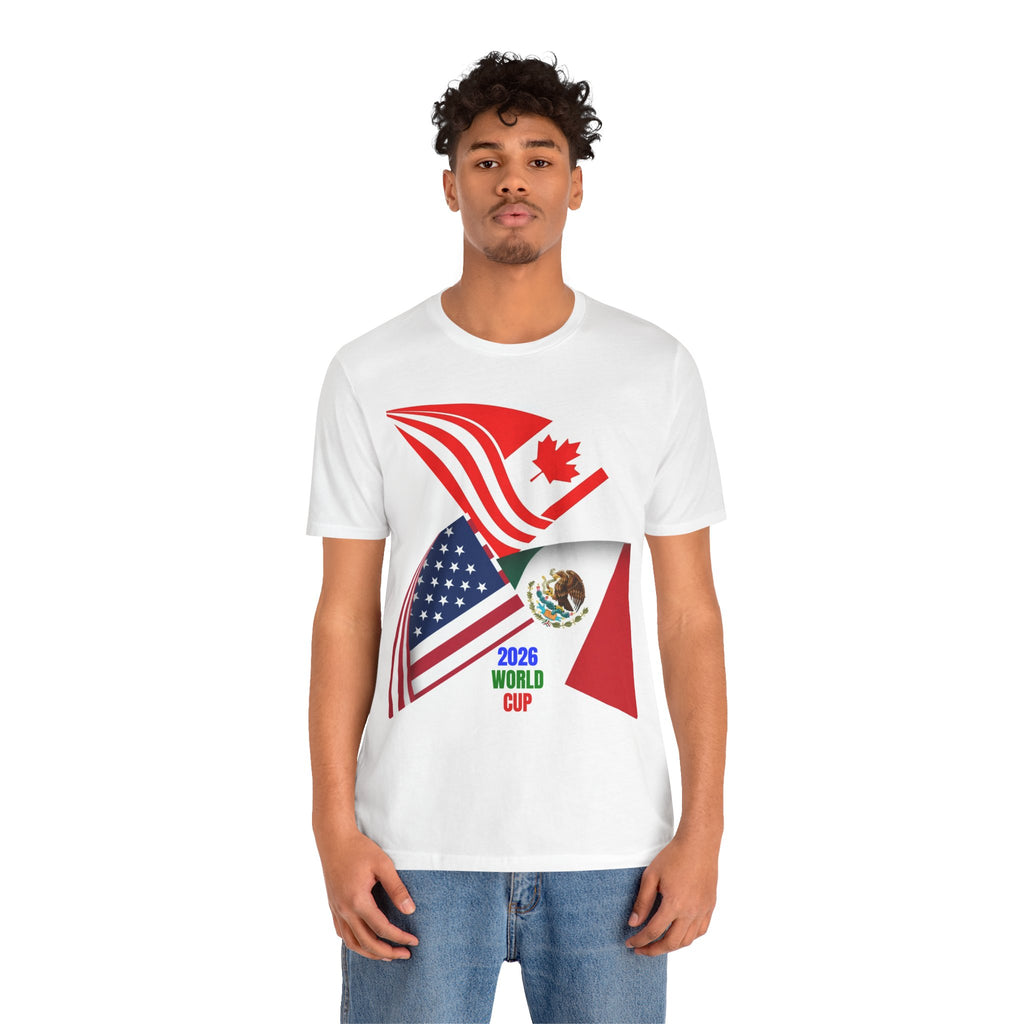 2026 World Cup USA Canada Mexico 3-Flags Tee