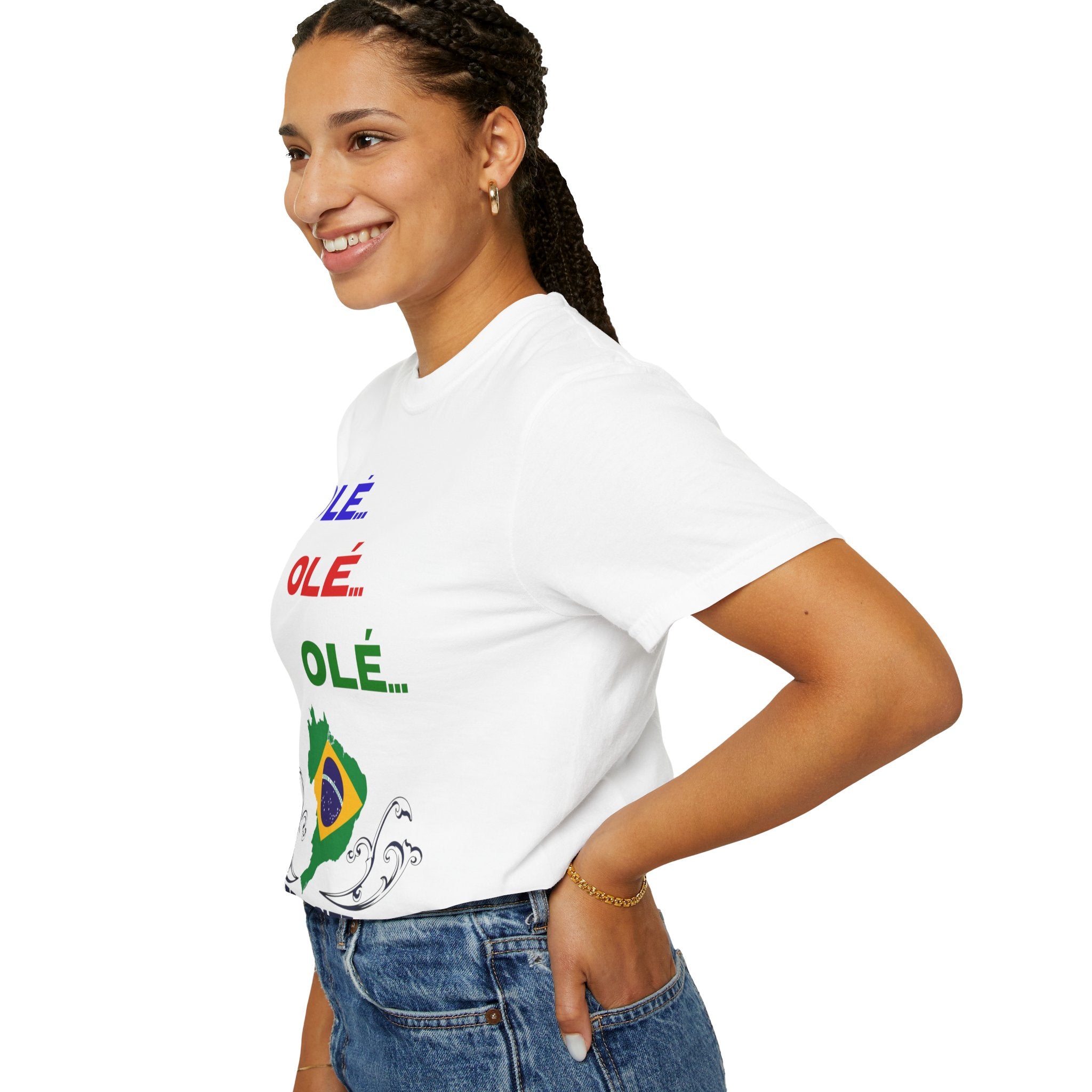 Brazil Olé World Cup 2026 T-Shirt — Brazil Flag Map Soccer Fan Tee