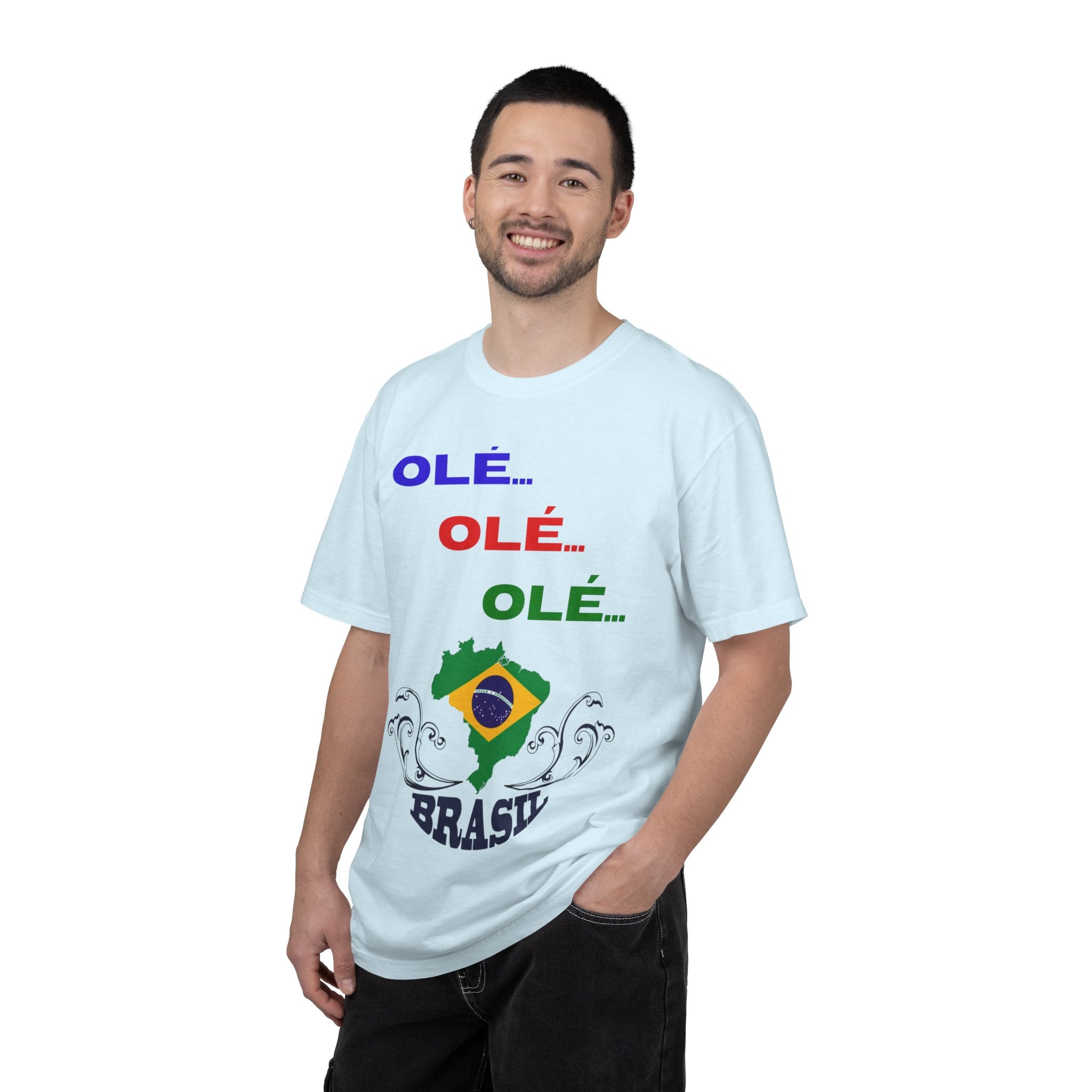 Brazil Olé World Cup 2026 T-Shirt — Brazil Flag Map Soccer Fan Tee