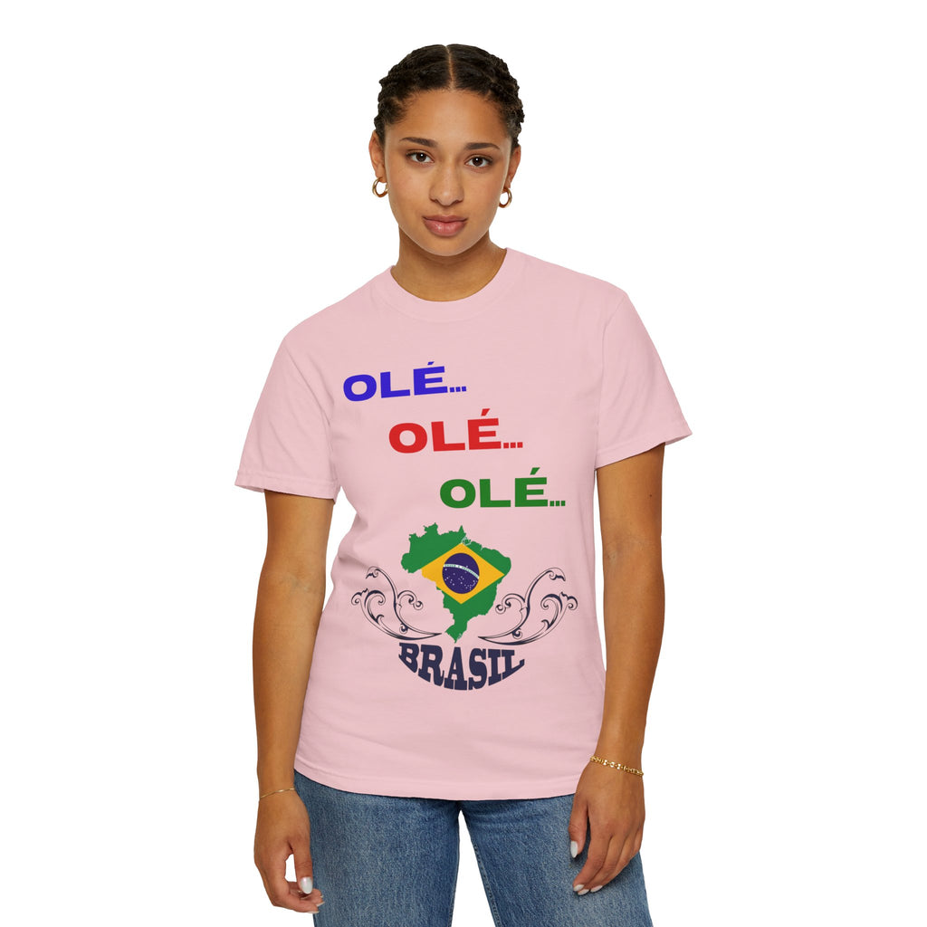 Brazil Olé World Cup 2026 T-Shirt — Brazil Flag Map Soccer Fan Tee