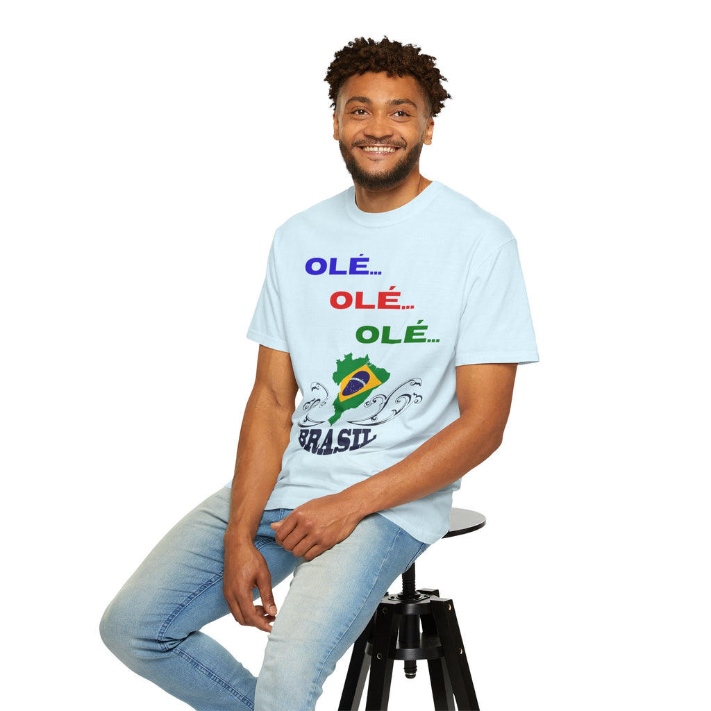 Brazil Olé World Cup 2026 T-Shirt — Brazil Flag Map Soccer Fan Tee