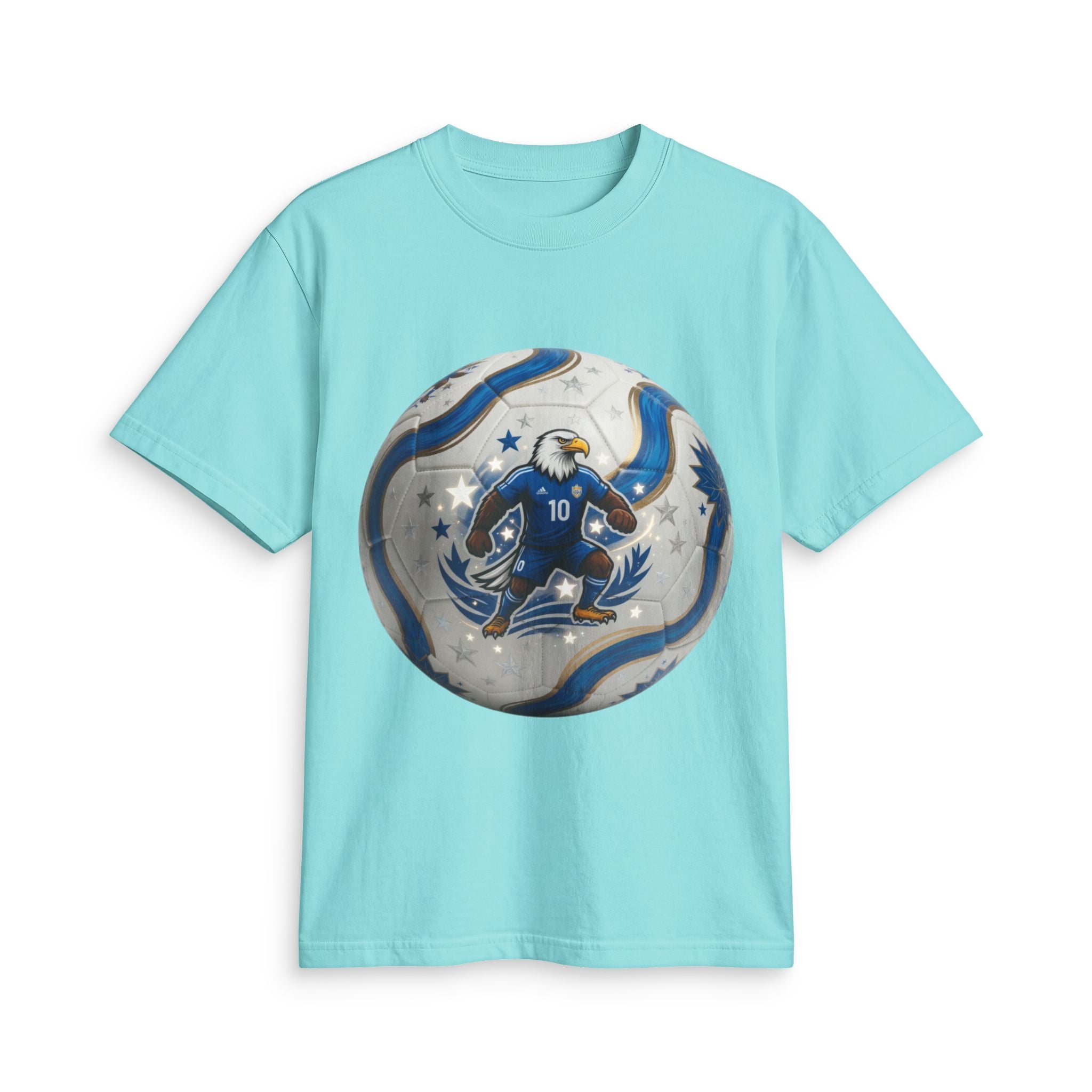 Soccer Eagle Graphic T-Shirt — Blue Team Player Design