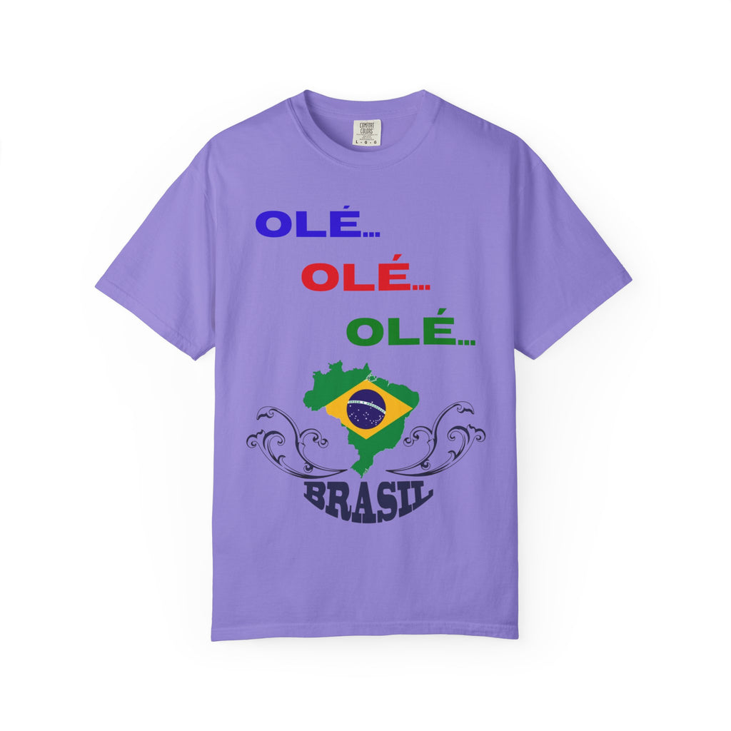 Brazil Olé World Cup 2026 T-Shirt — Brazil Flag Map Soccer Fan Tee