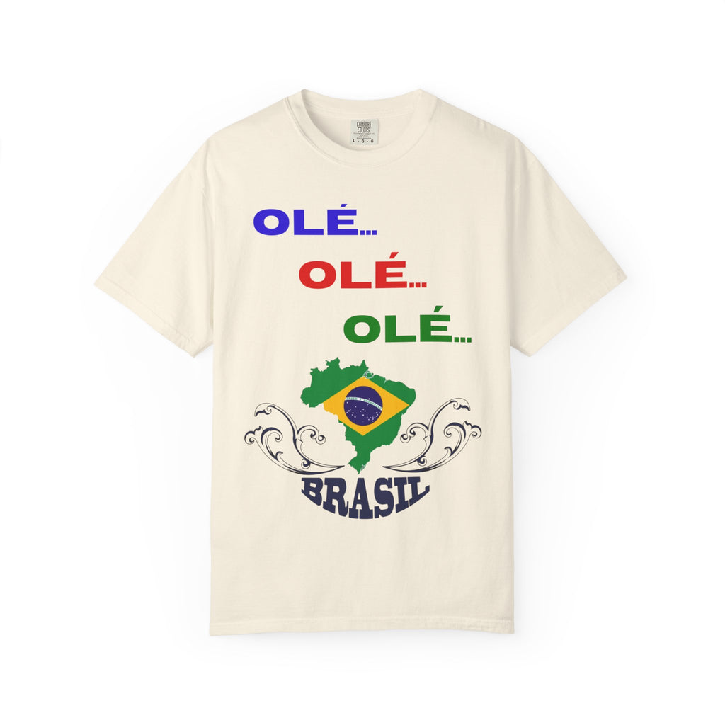 Brazil Olé World Cup 2026 T-Shirt — Brazil Flag Map Soccer Fan Tee