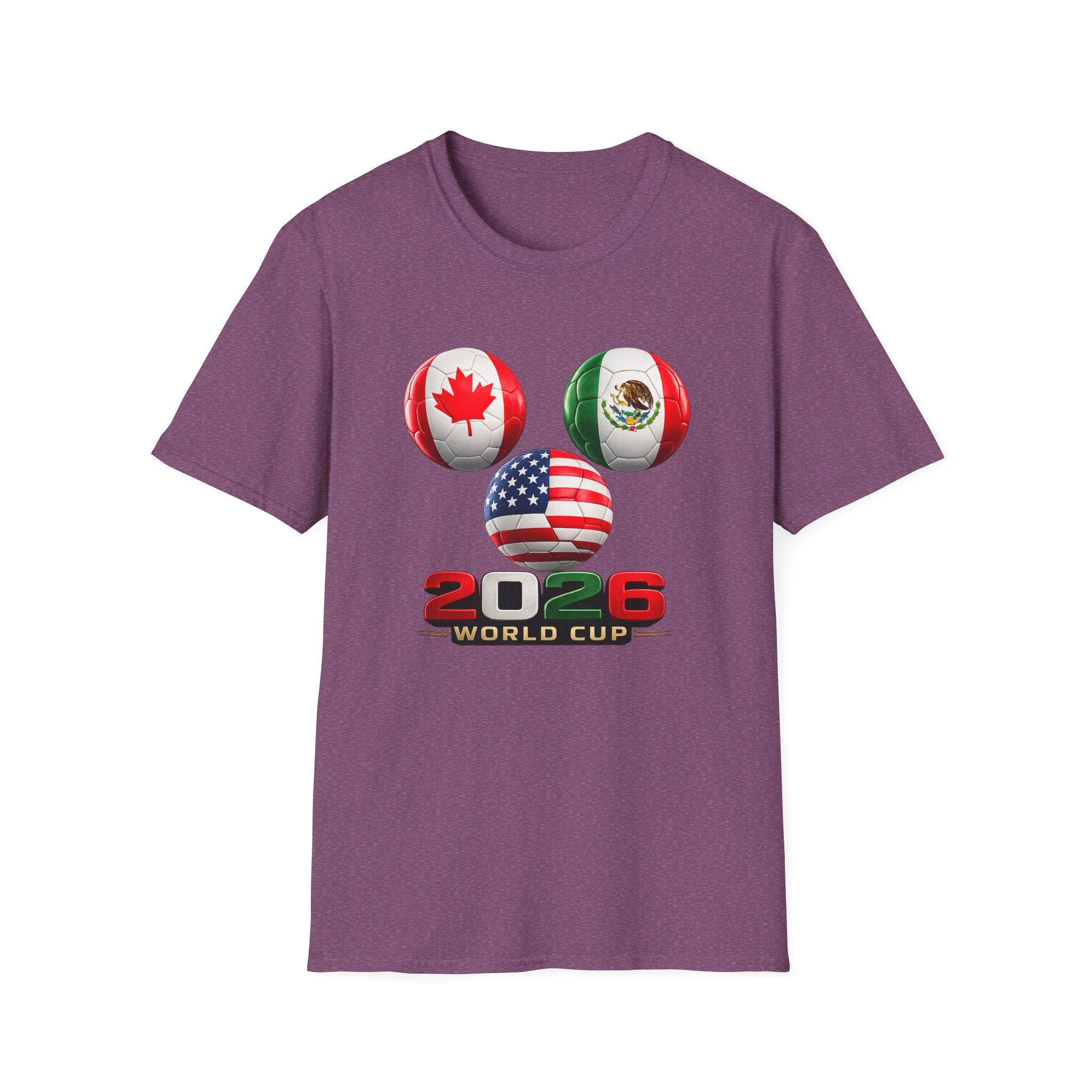 World Cup Trio Soccer Ball T-Shirt — USA Canada Mexico Flags