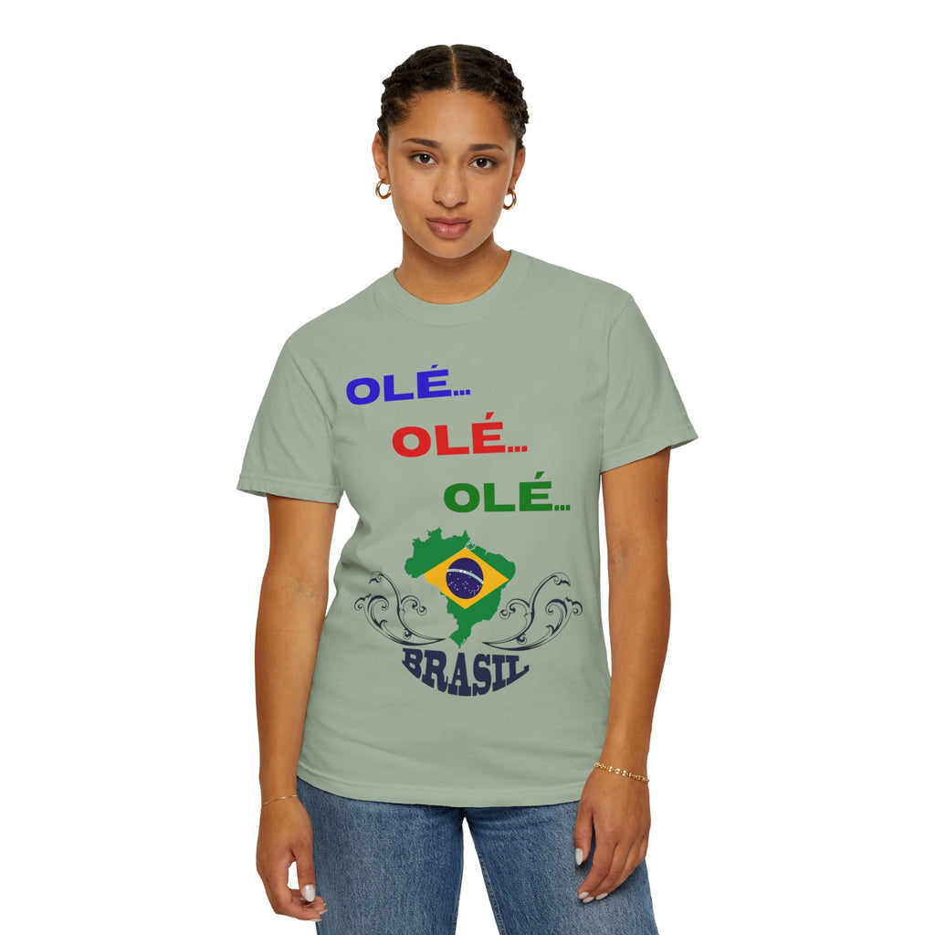 Brazil Olé World Cup 2026 T-Shirt — Brazil Flag Map Soccer Fan Tee