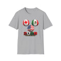 World Cup Trio Soccer Ball T-Shirt — USA Canada Mexico Flags