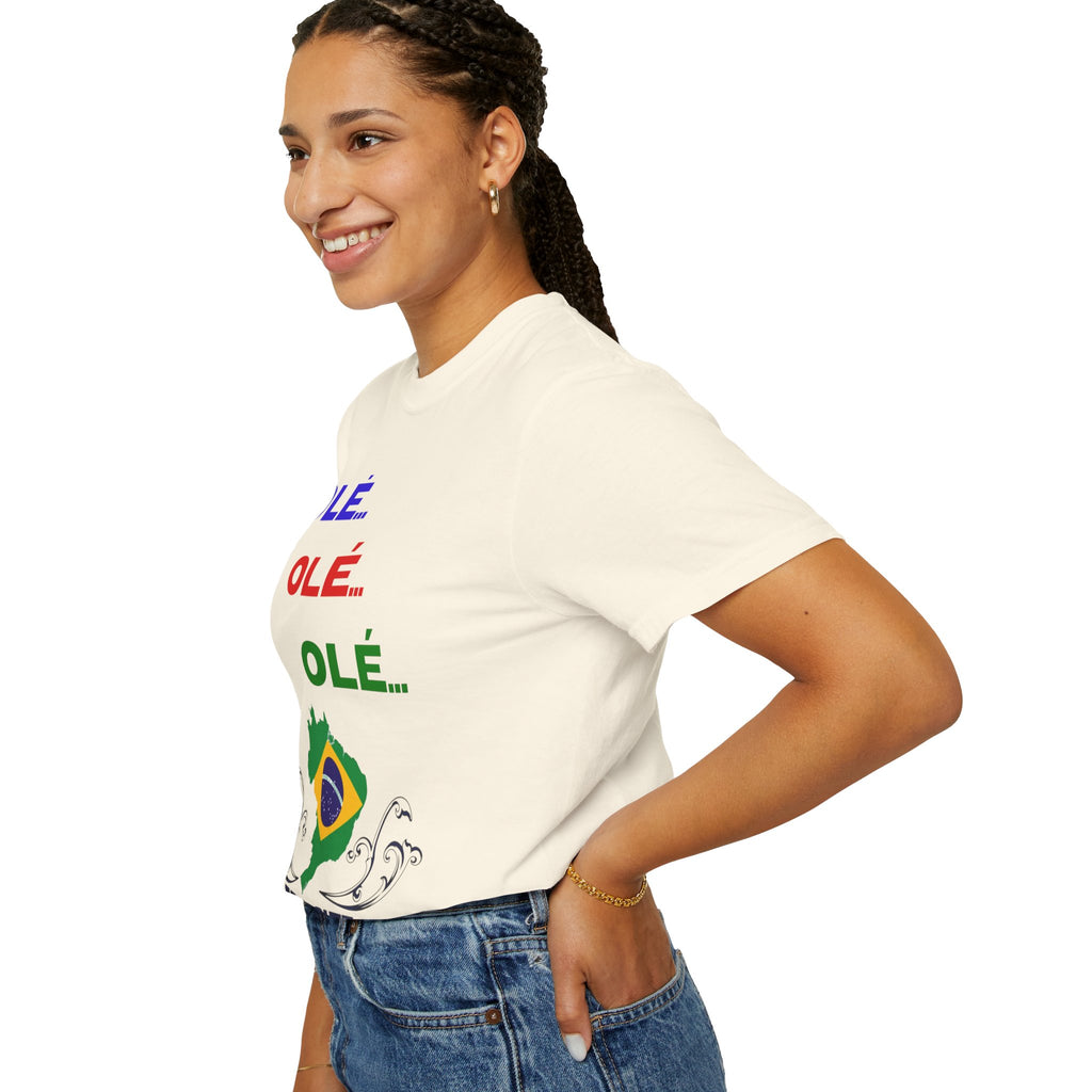Brazil Olé World Cup 2026 T-Shirt — Brazil Flag Map Soccer Fan Tee