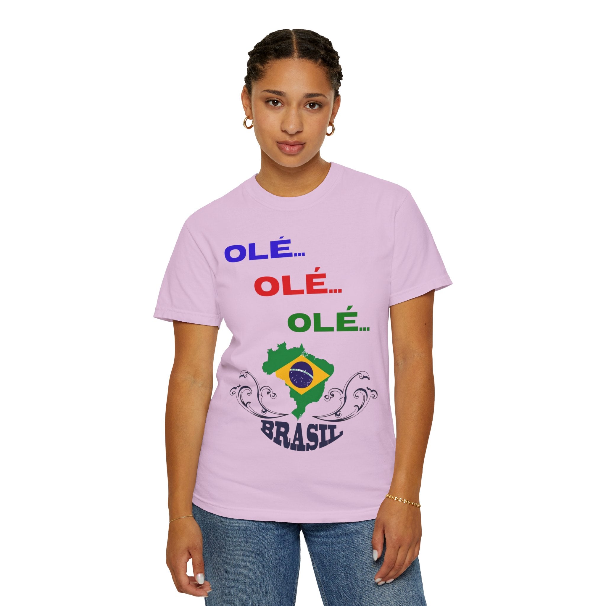 Brazil Olé World Cup 2026 T-Shirt — Brazil Flag Map Soccer Fan Tee