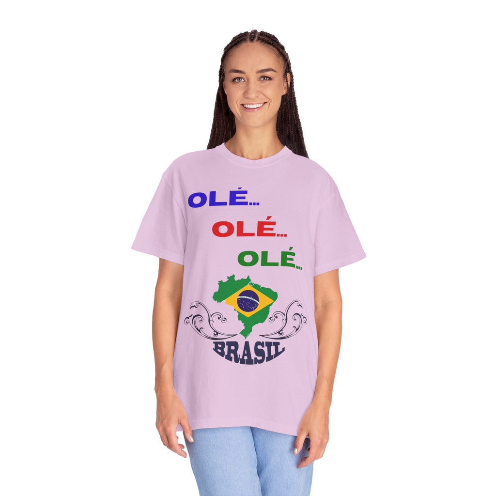 Brazil Olé World Cup 2026 T-Shirt — Brazil Flag Map Soccer Fan Tee
