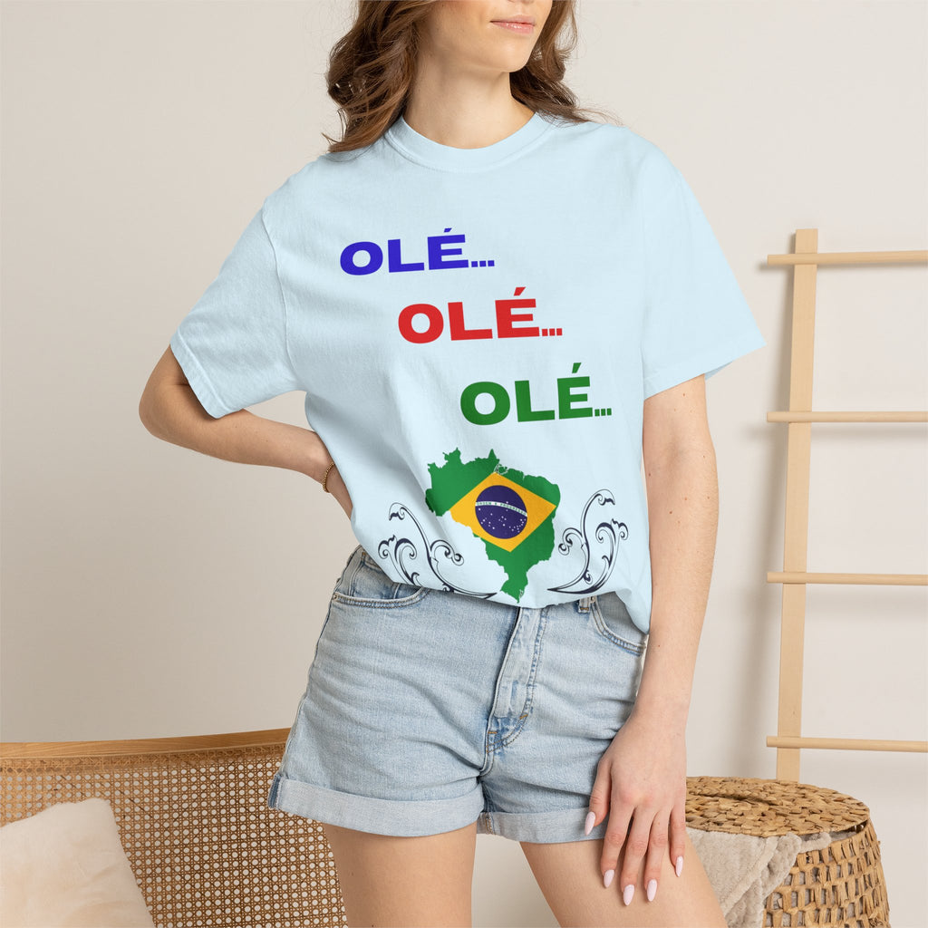 Brazil Olé World Cup 2026 T-Shirt — Brazil Flag Map Soccer Fan Tee