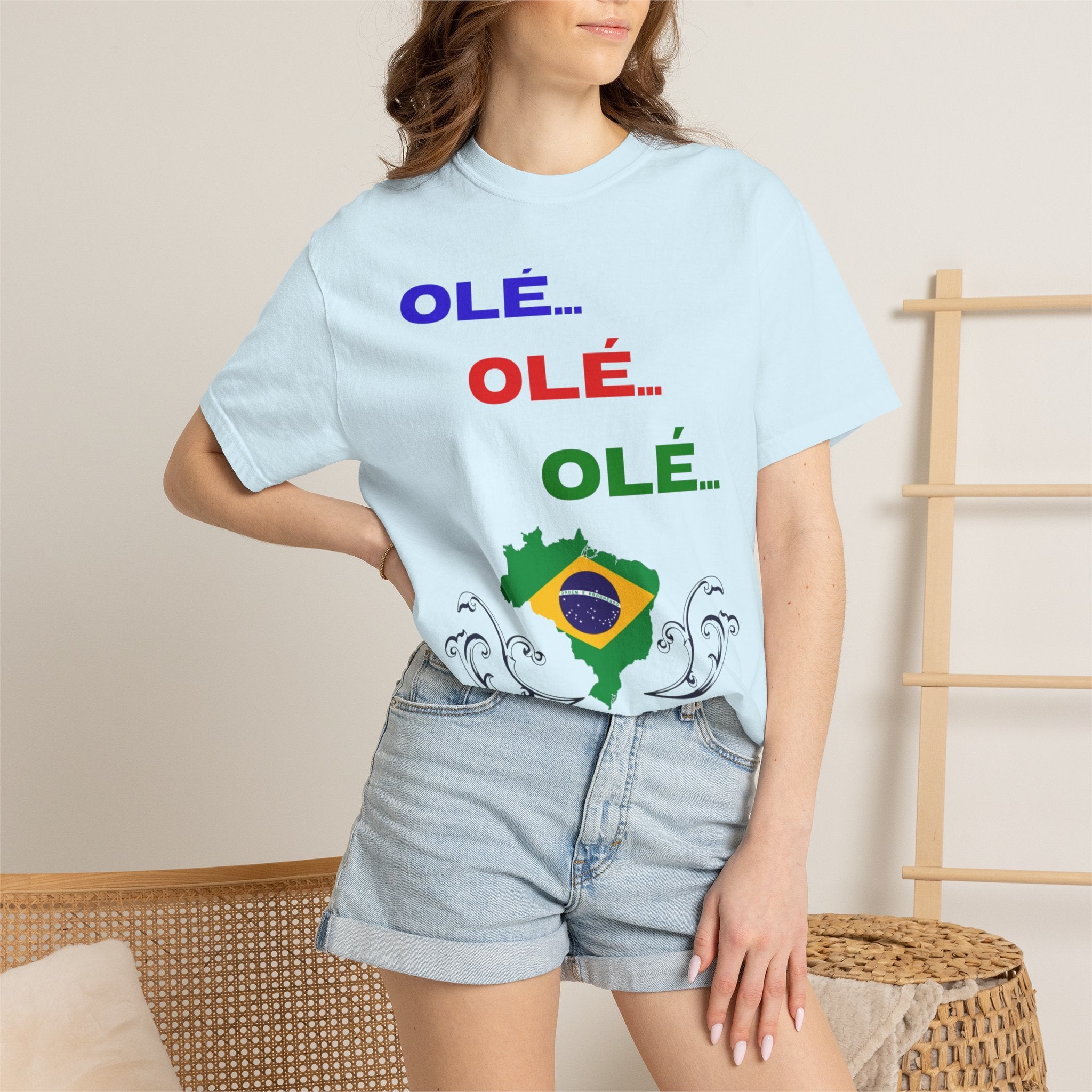 Brazil Olé World Cup 2026 T-Shirt — Brazil Flag Map Soccer Fan Tee