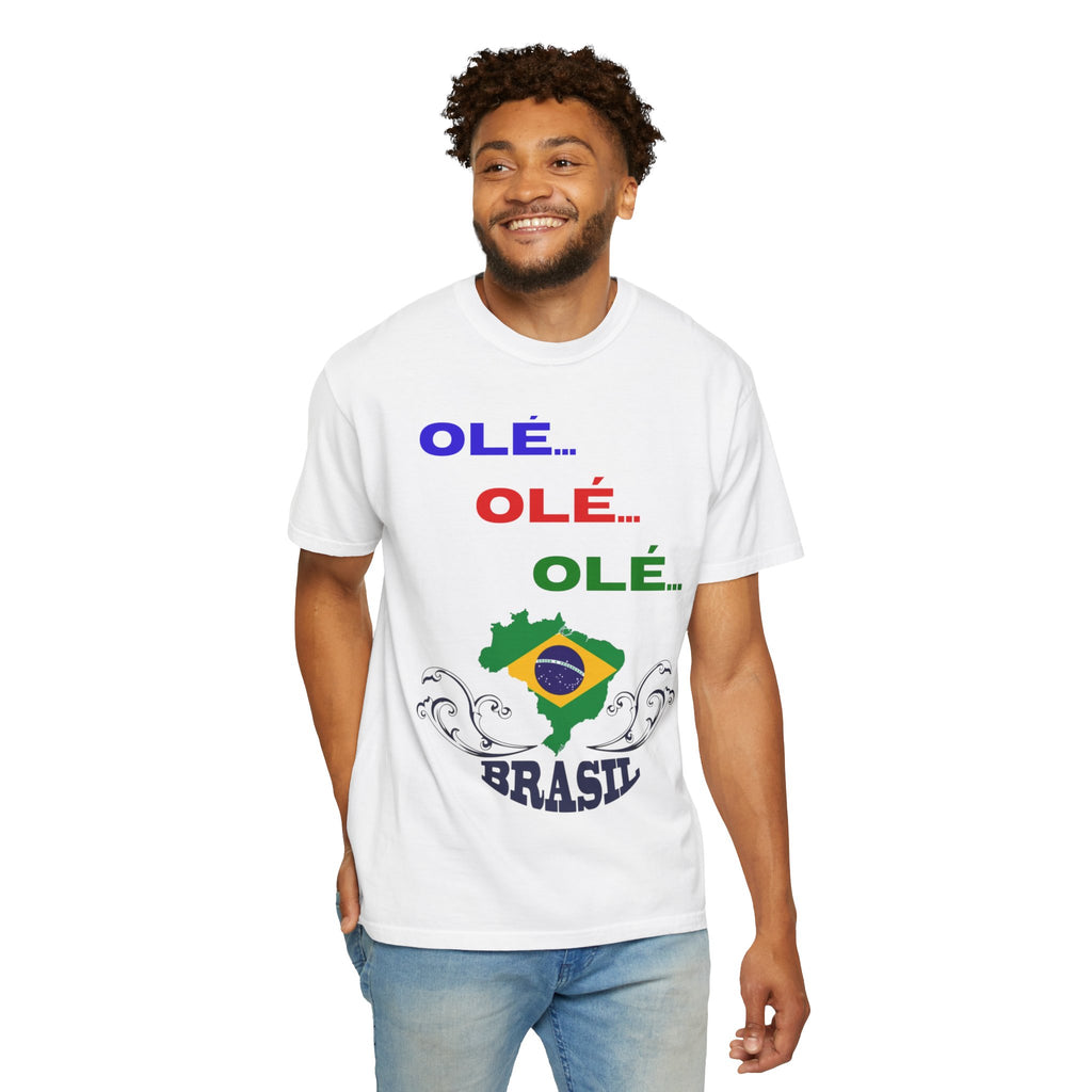 Brazil Olé World Cup 2026 T-Shirt — Brazil Flag Map Soccer Fan Tee