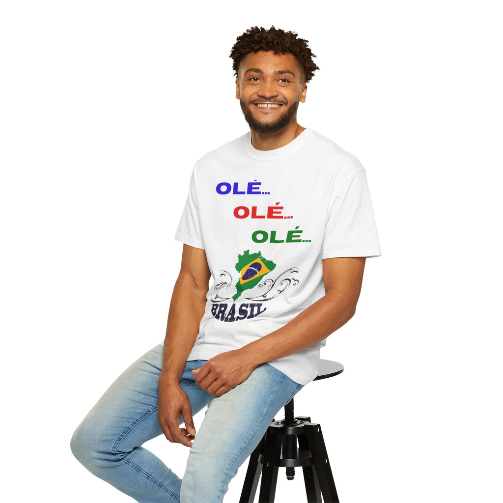 Brazil Olé World Cup 2026 T-Shirt — Brazil Flag Map Soccer Fan Tee