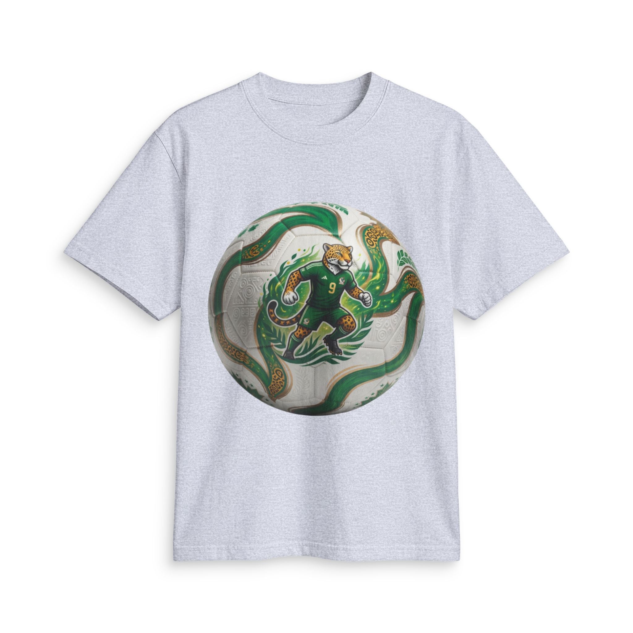 Soccer Graphic T‑Shirt — Green Ball Mexico 2026 World Cup Style Football Design
