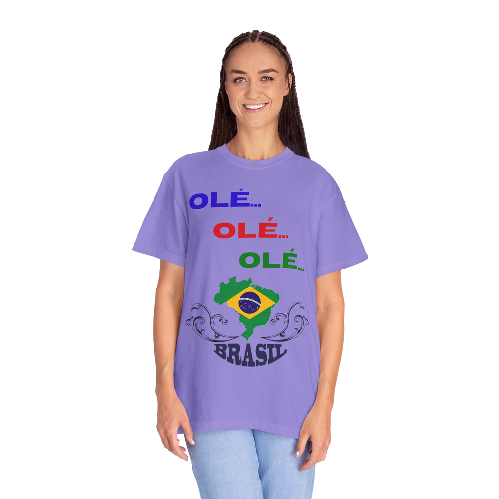 Brazil Olé World Cup 2026 T-Shirt — Brazil Flag Map Soccer Fan Tee