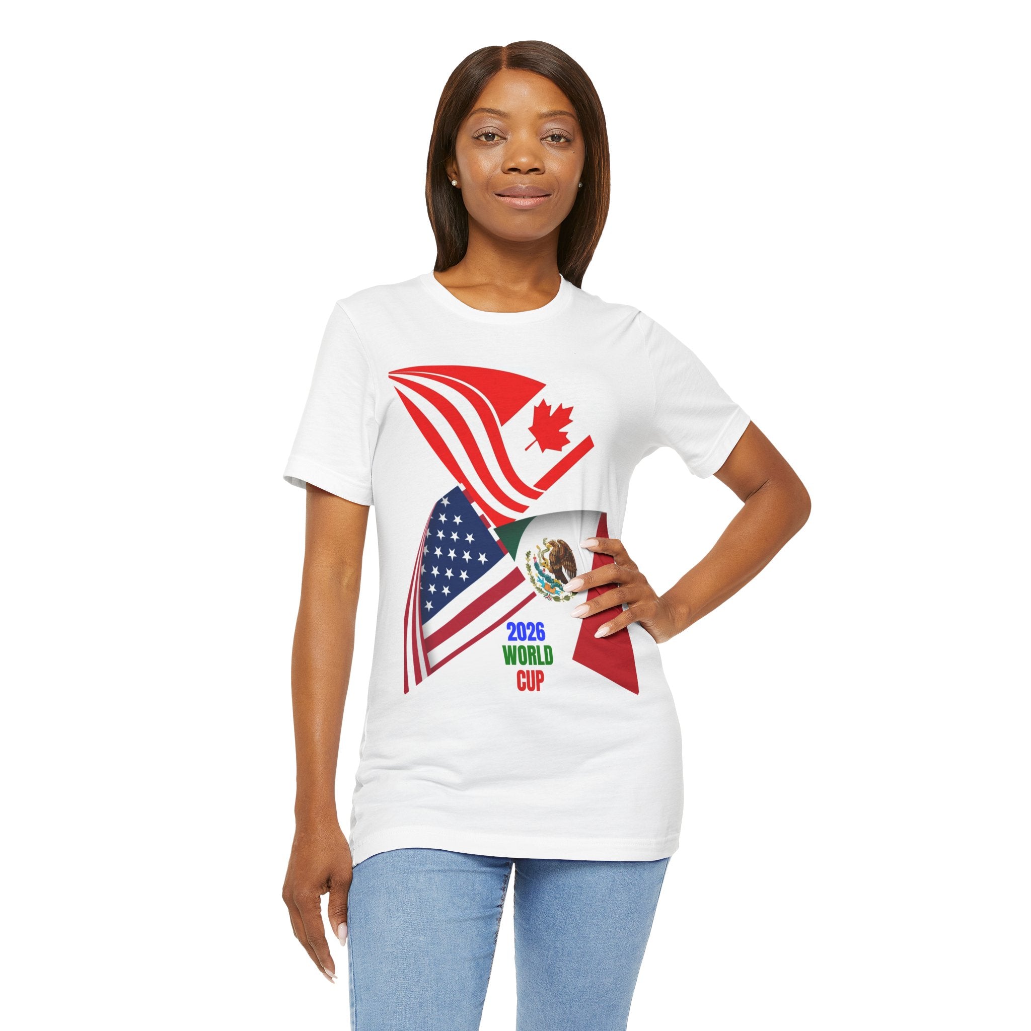 2026 World Cup USA Canada Mexico 3-Flags Tee