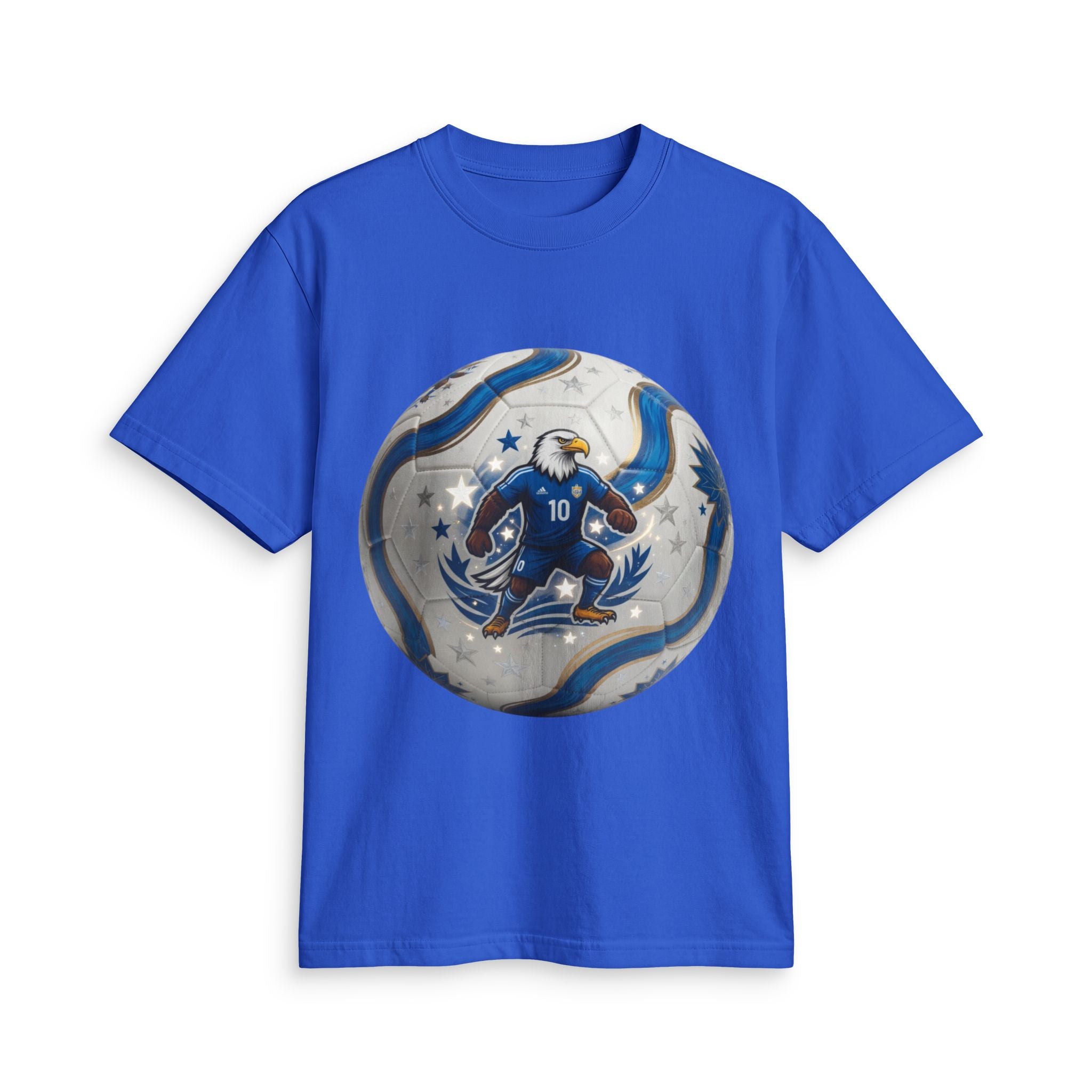 Soccer Eagle Graphic T-Shirt — Blue Team Player Design
