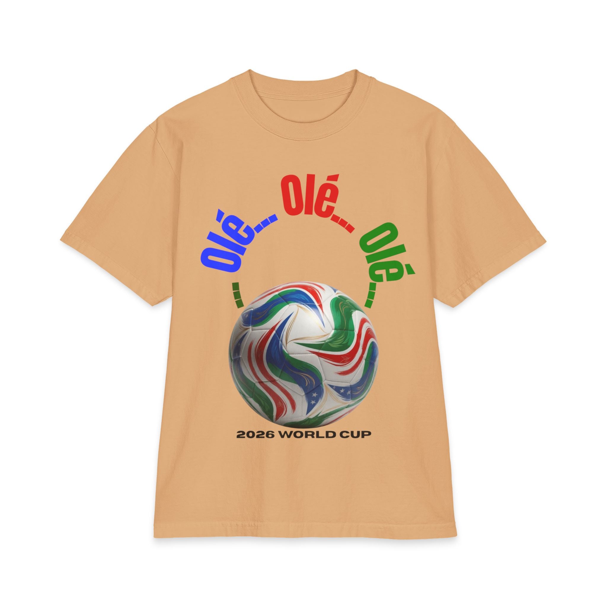 2026 World Cup Soccer T-Shirt — "Olé Olé" Colorful Football Design