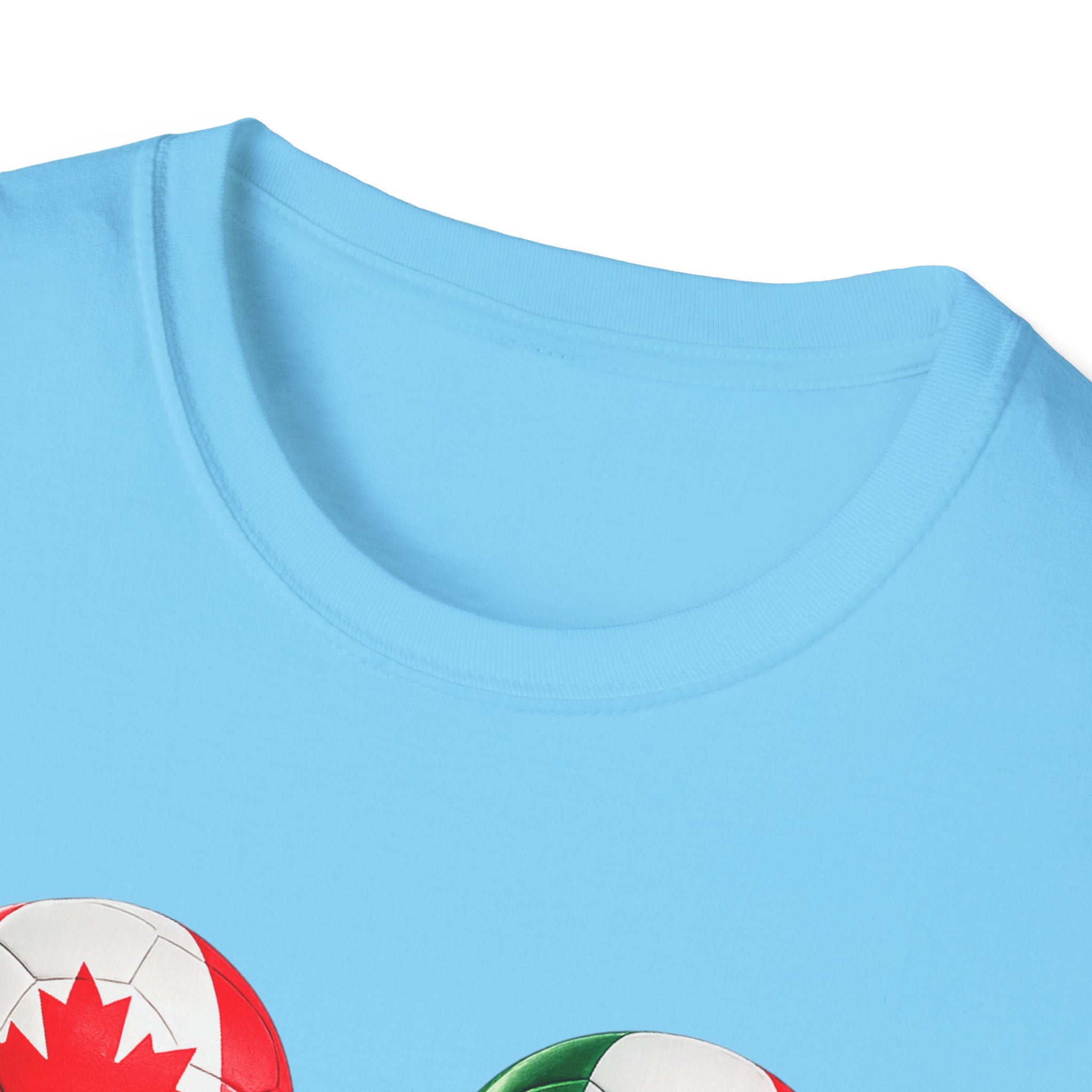World Cup Trio Soccer Ball T-Shirt — USA Canada Mexico Flags