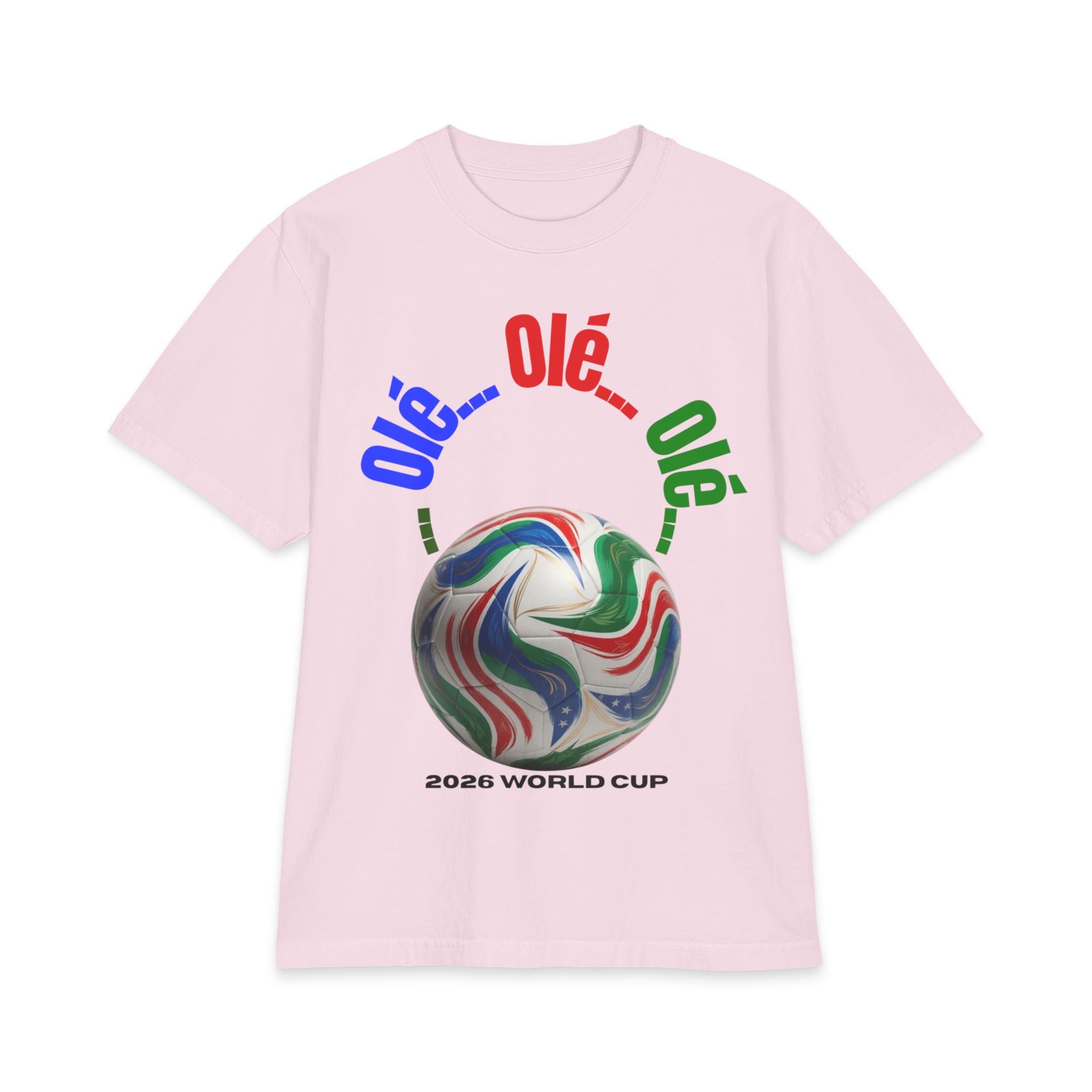 2026 World Cup Soccer T-Shirt — "Olé Olé" Colorful Football Design
