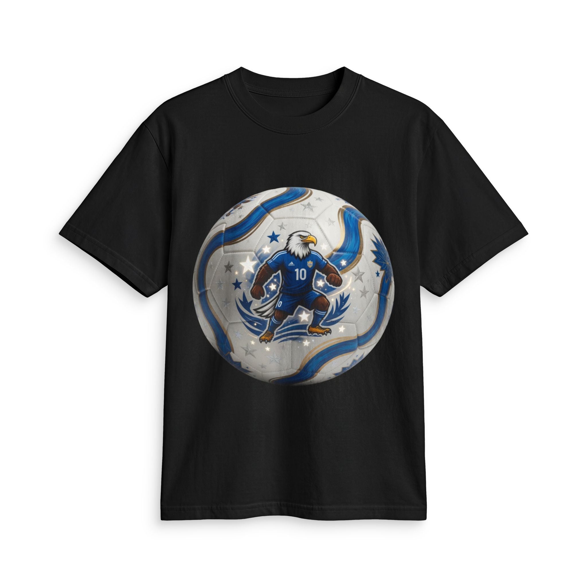 Soccer Eagle Graphic T-Shirt — Blue Team Player Design