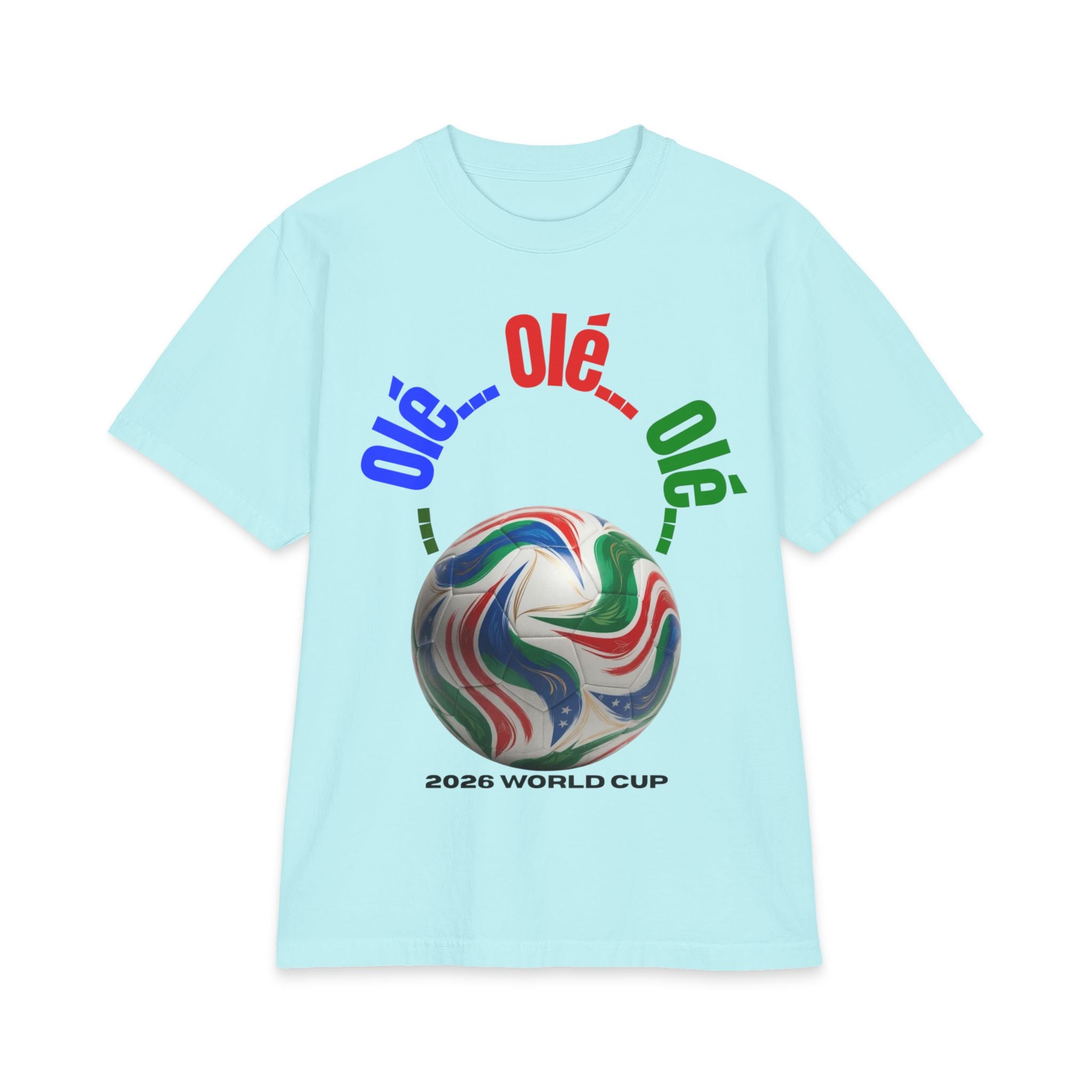2026 World Cup Soccer T-Shirt — "Olé Olé" Colorful Football Design