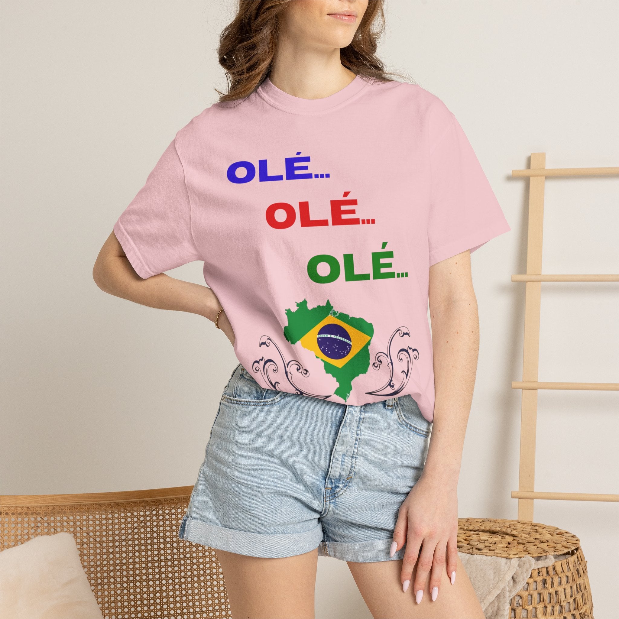 Brazil Olé World Cup 2026 T-Shirt — Brazil Flag Map Soccer Fan Tee
