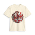 Canada Soccer Lion Graphic T‑Shirt — Red Maple Leaf Soccer Ball Design