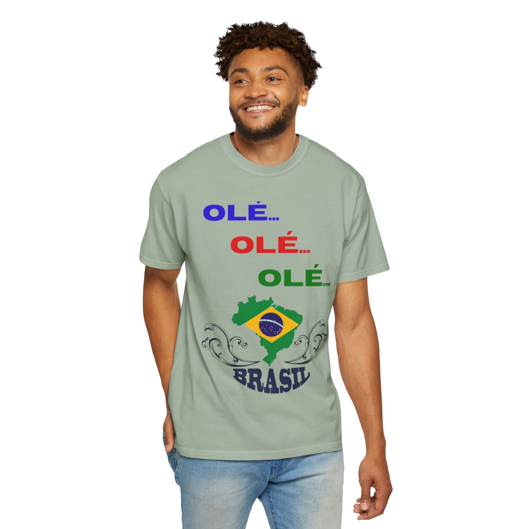 Brazil Olé World Cup 2026 T-Shirt — Brazil Flag Map Soccer Fan Tee