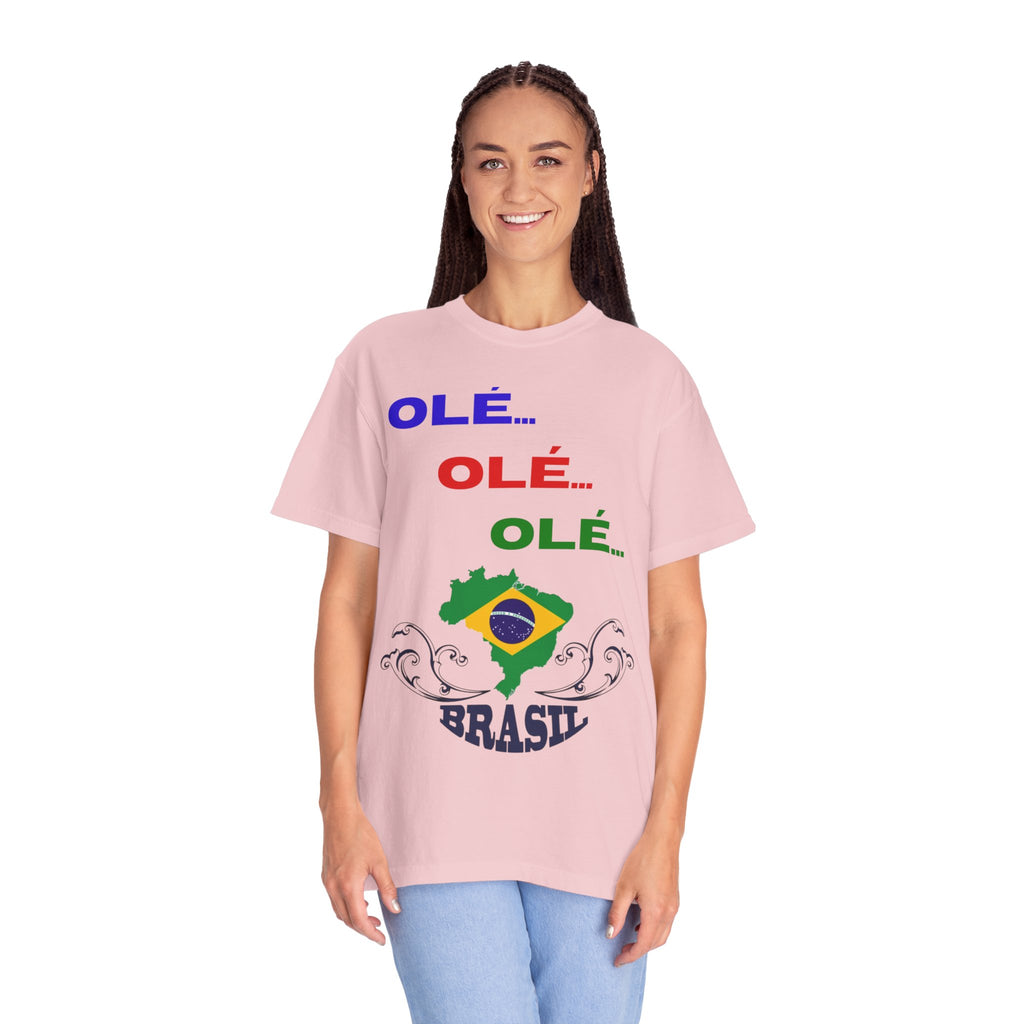 Brazil Olé World Cup 2026 T-Shirt — Brazil Flag Map Soccer Fan Tee