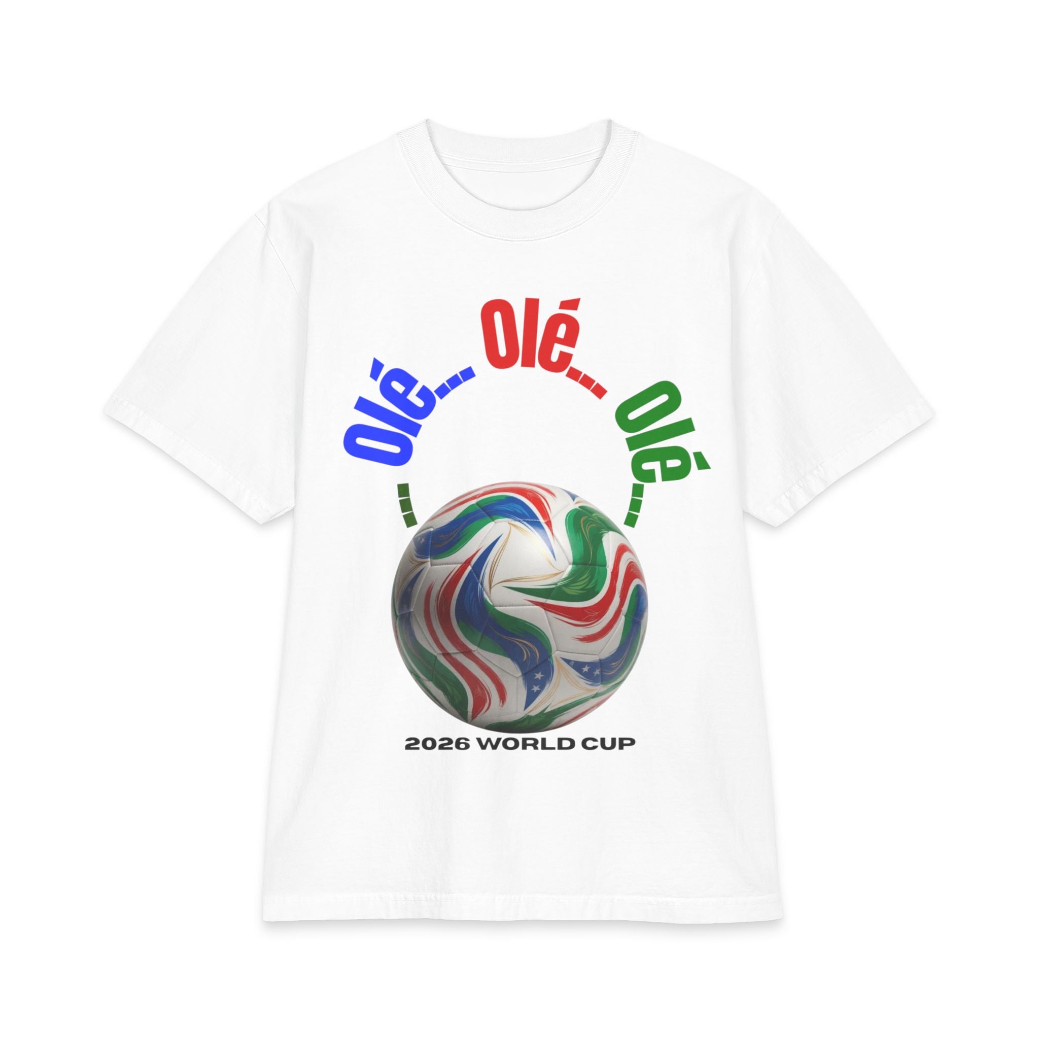 2026 World Cup Soccer T-Shirt — "Olé Olé" Colorful Football Design