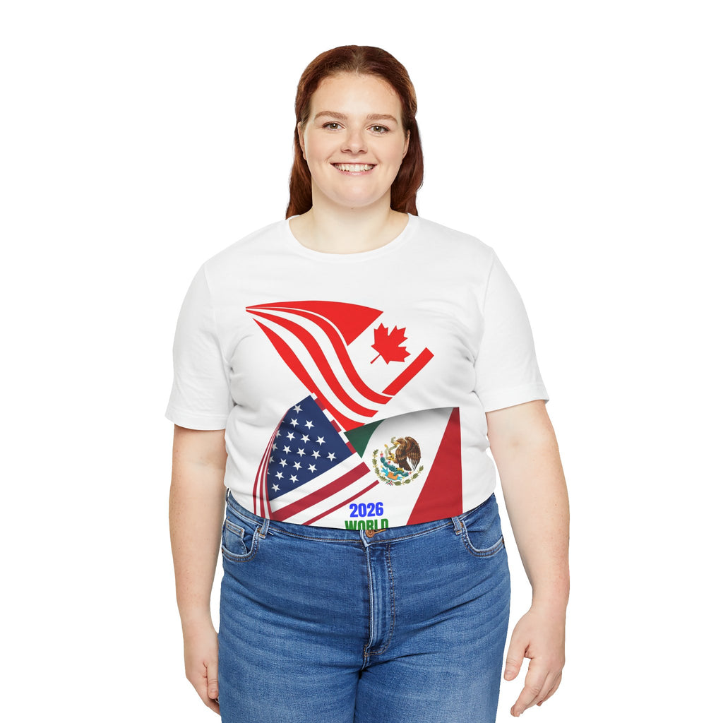 2026 World Cup USA Canada Mexico 3-Flags Tee