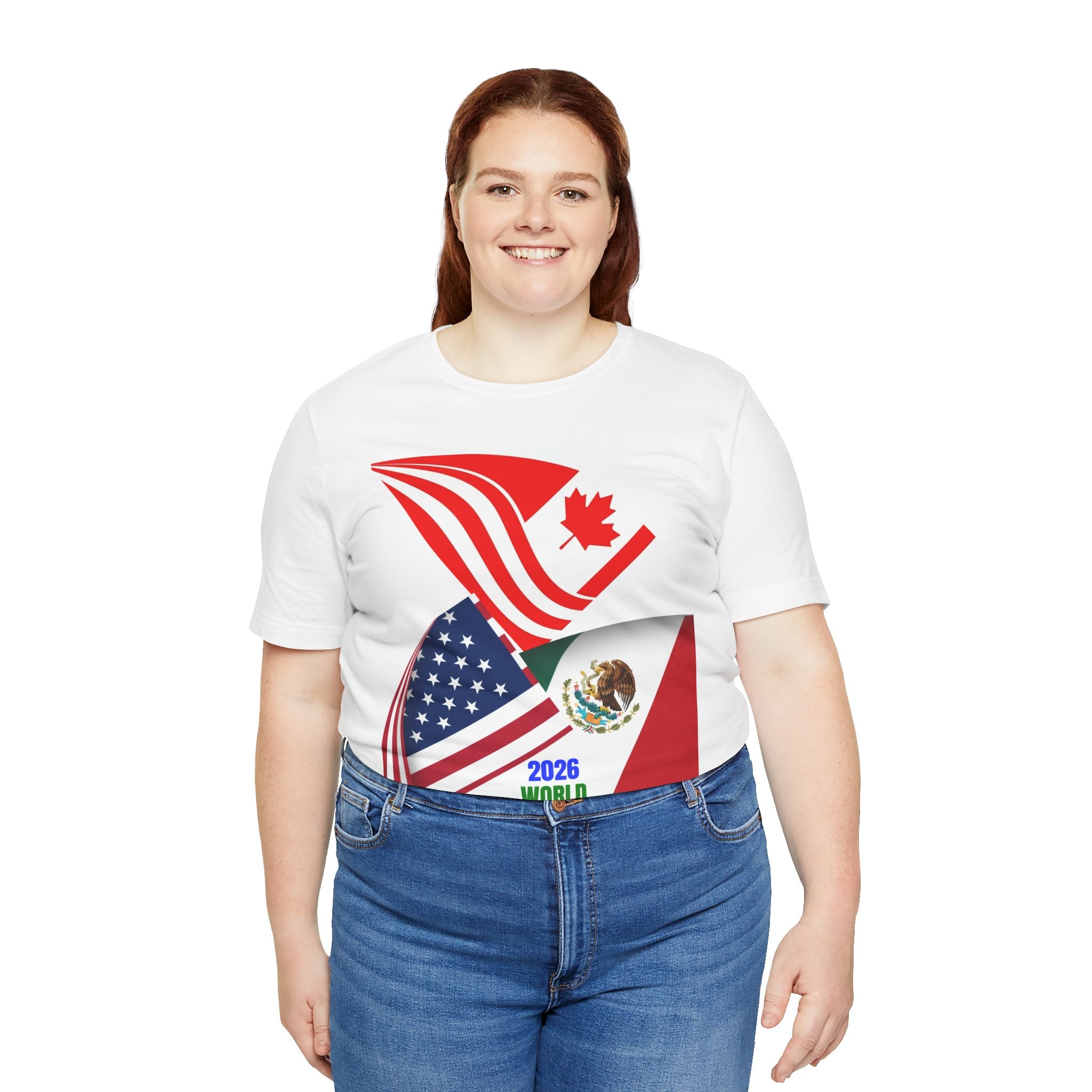 2026 World Cup USA Canada Mexico 3-Flags Tee