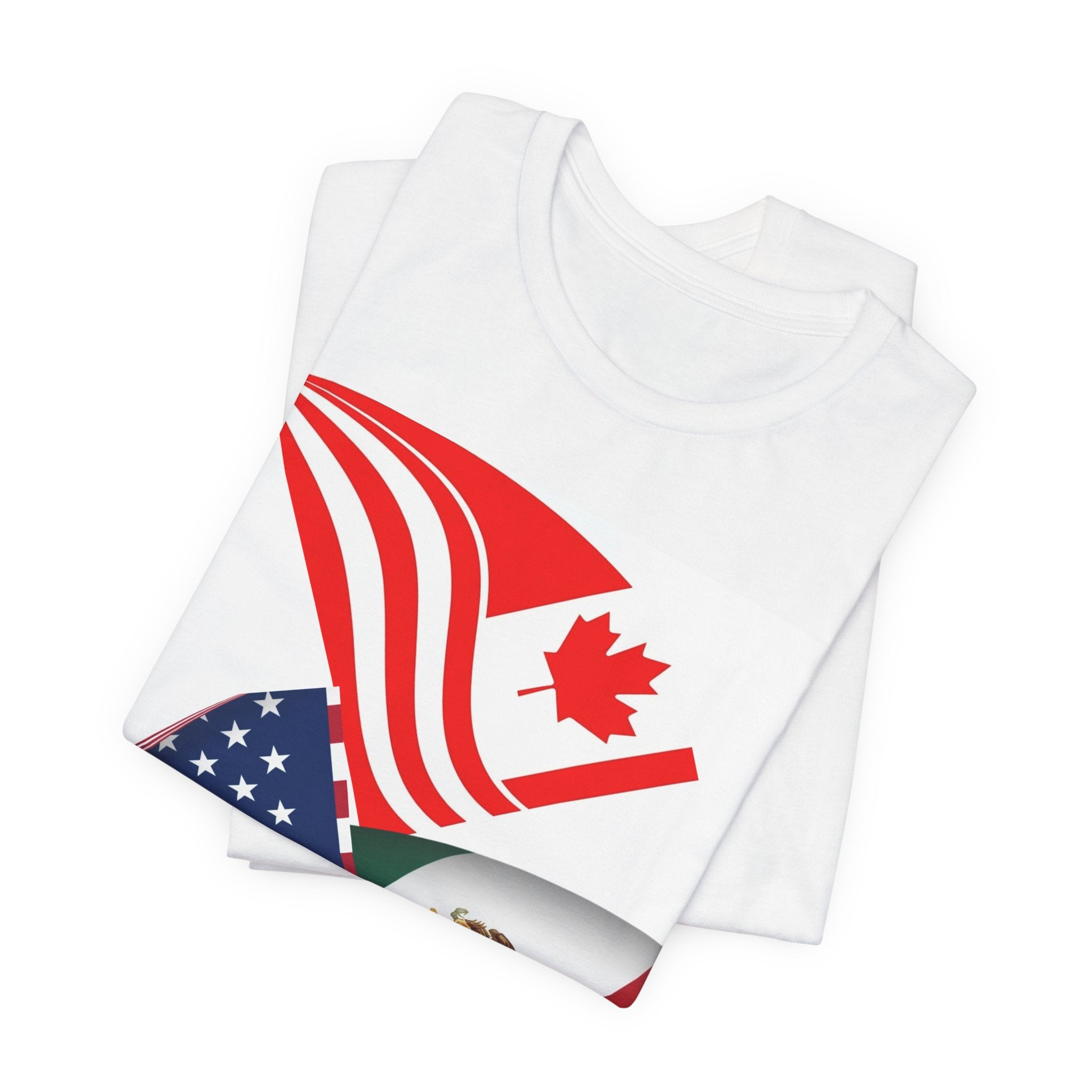2026 World Cup USA Canada Mexico 3-Flags Tee