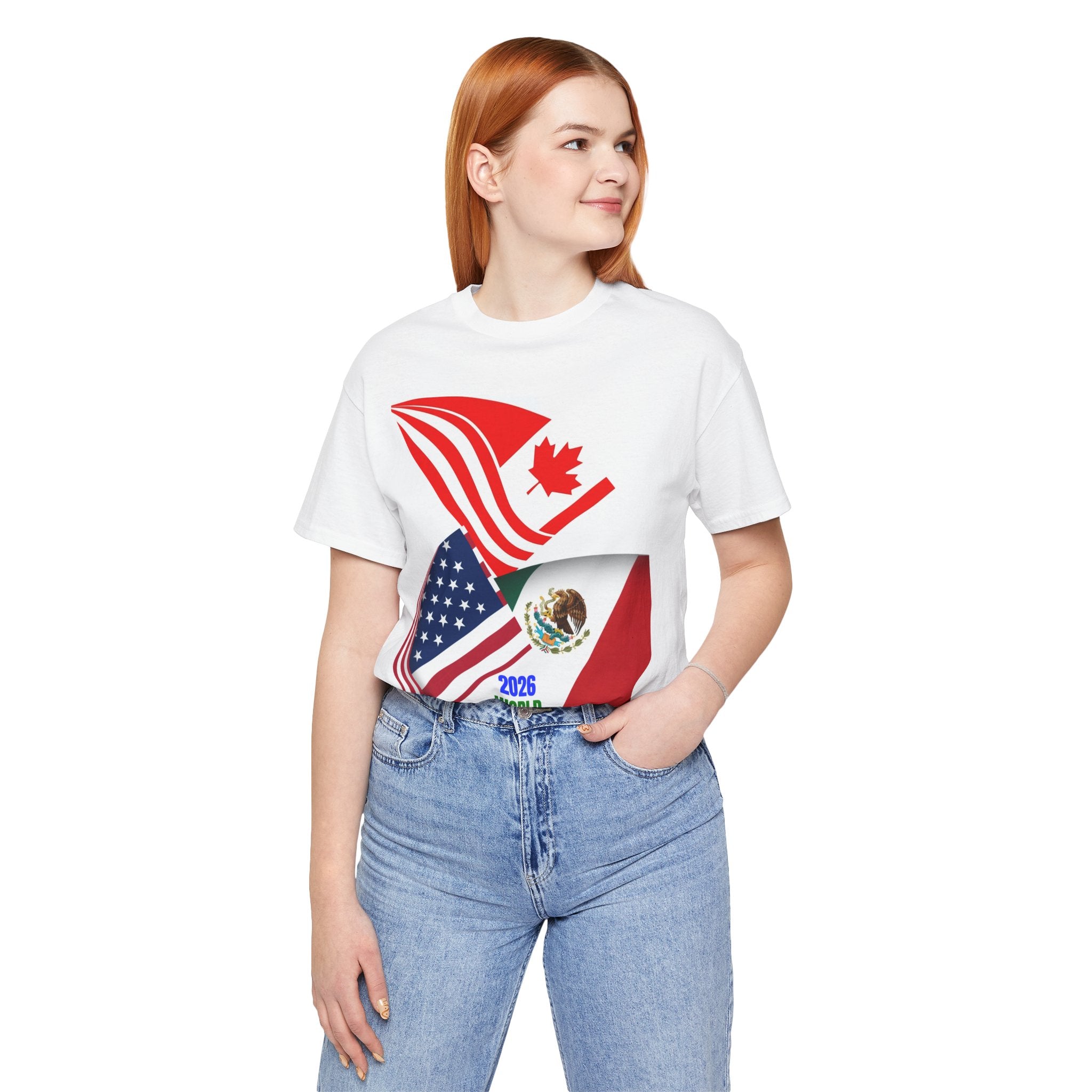 2026 World Cup USA Canada Mexico 3-Flags Tee