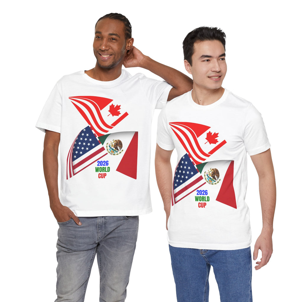 2026 World Cup USA Canada Mexico 3-Flags Tee