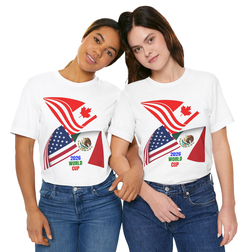 2026 World Cup USA Canada Mexico 3-Flags Tee