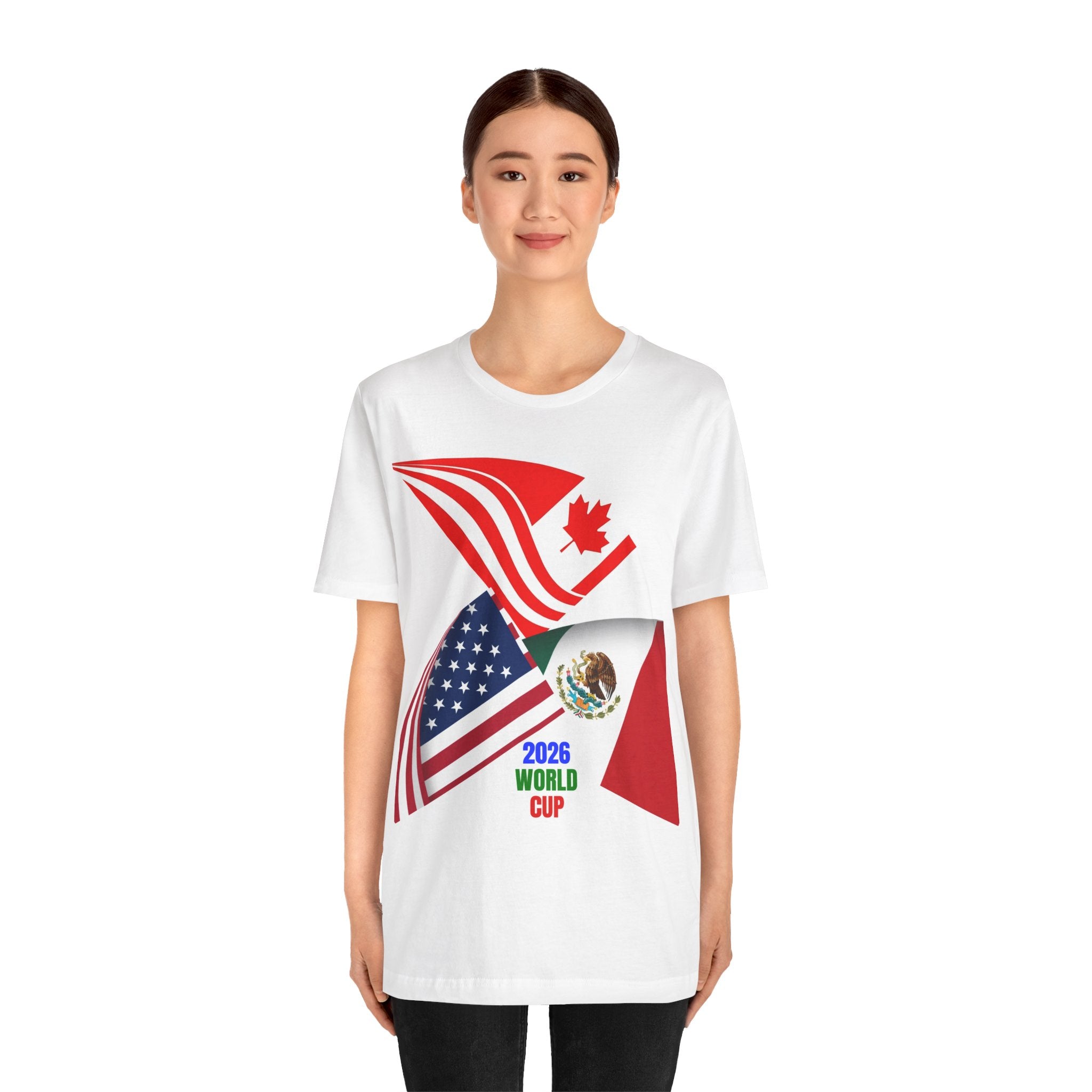 2026 World Cup USA Canada Mexico 3-Flags Tee