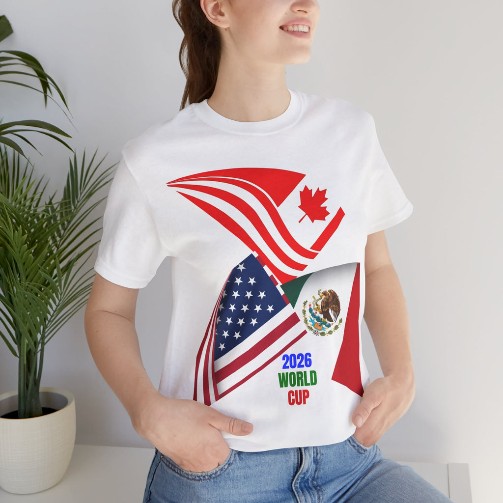 2026 World Cup USA Canada Mexico 3-Flags Tee