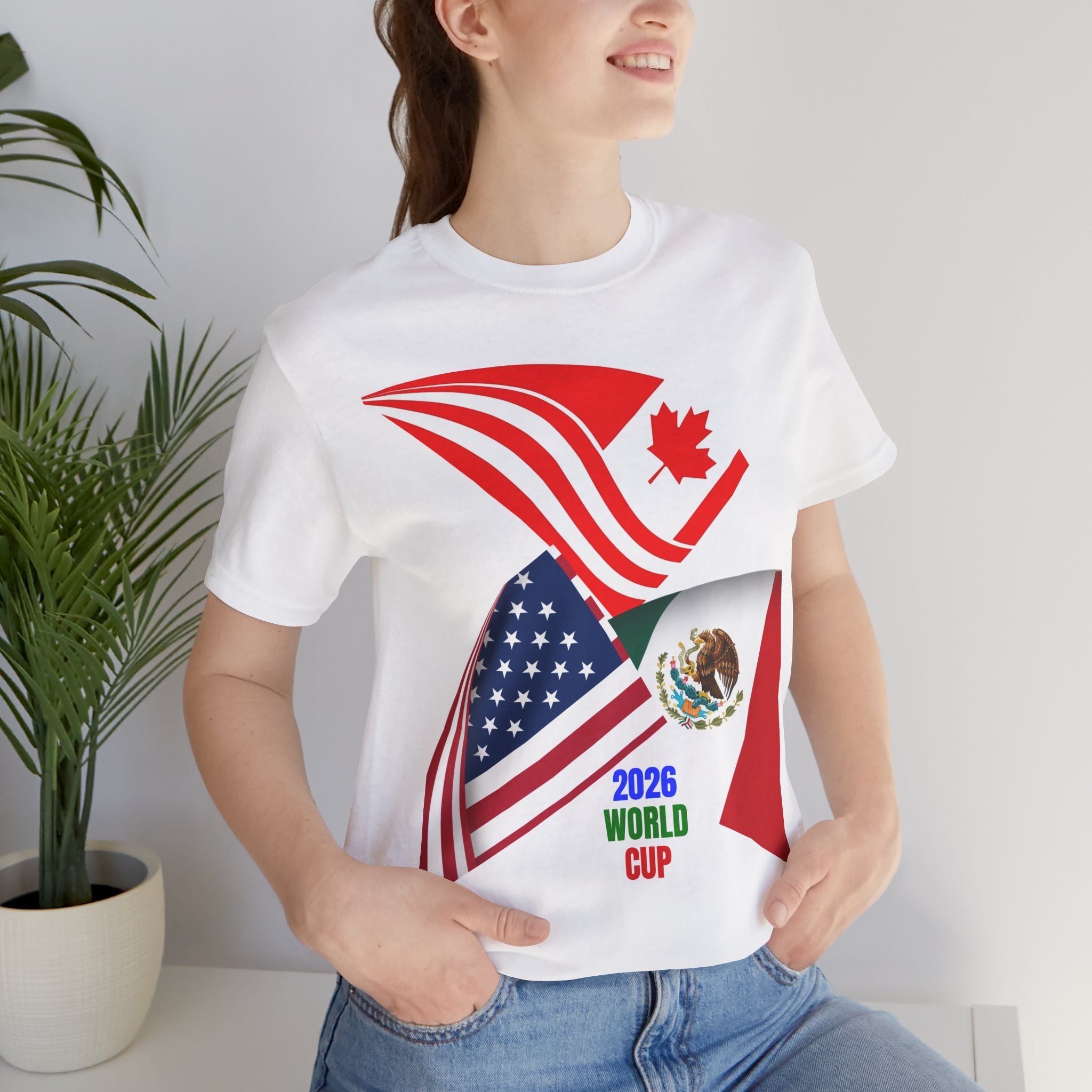 2026 World Cup USA Canada Mexico 3-Flags Tee