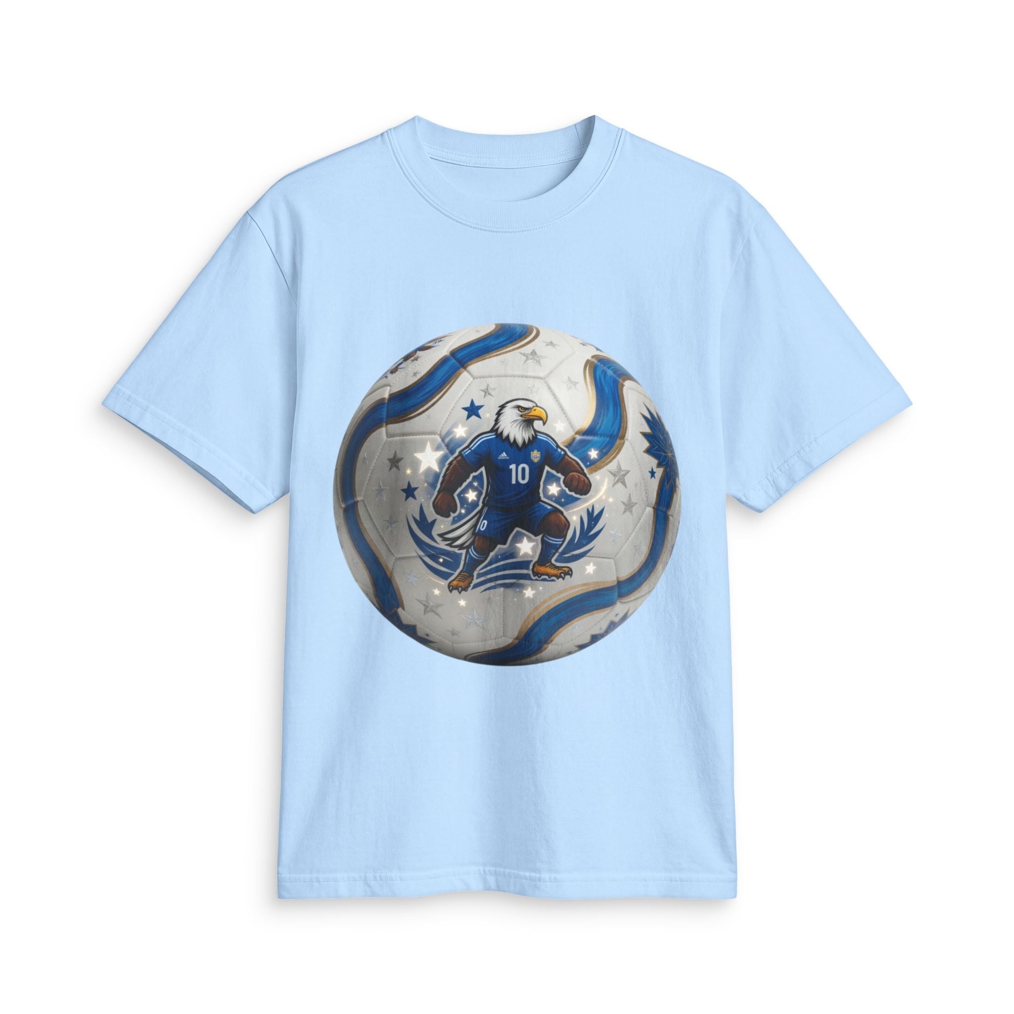 Soccer Eagle Graphic T-Shirt — Blue Team Player Design