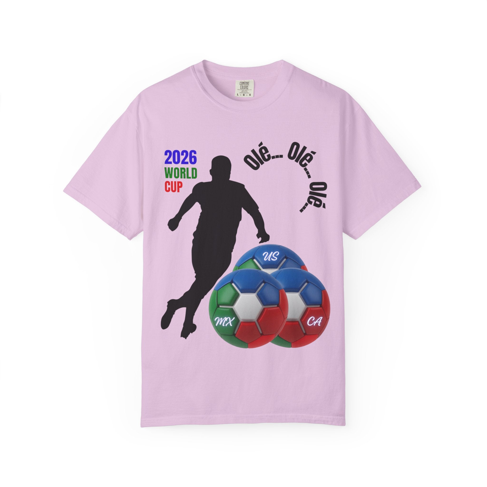 2026 World Cup Soccer T-Shirt — 'Olé Olé Olé' Fan Tee with Player Silhouette