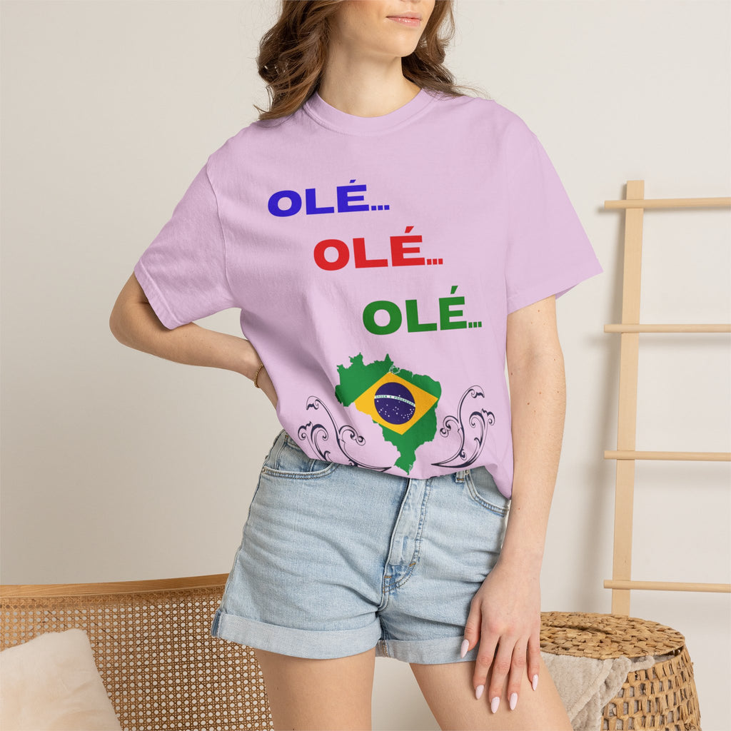 Brazil Olé World Cup 2026 T-Shirt — Brazil Flag Map Soccer Fan Tee