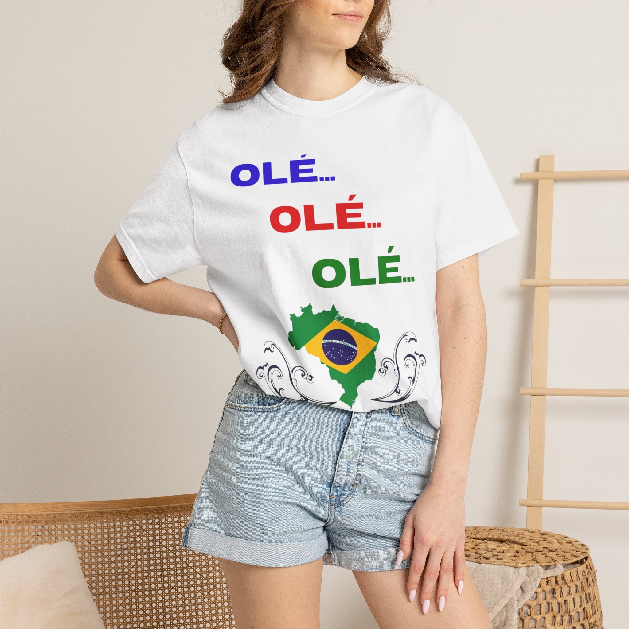 Brazil Olé World Cup 2026 T-Shirt — Brazil Flag Map Soccer Fan Tee